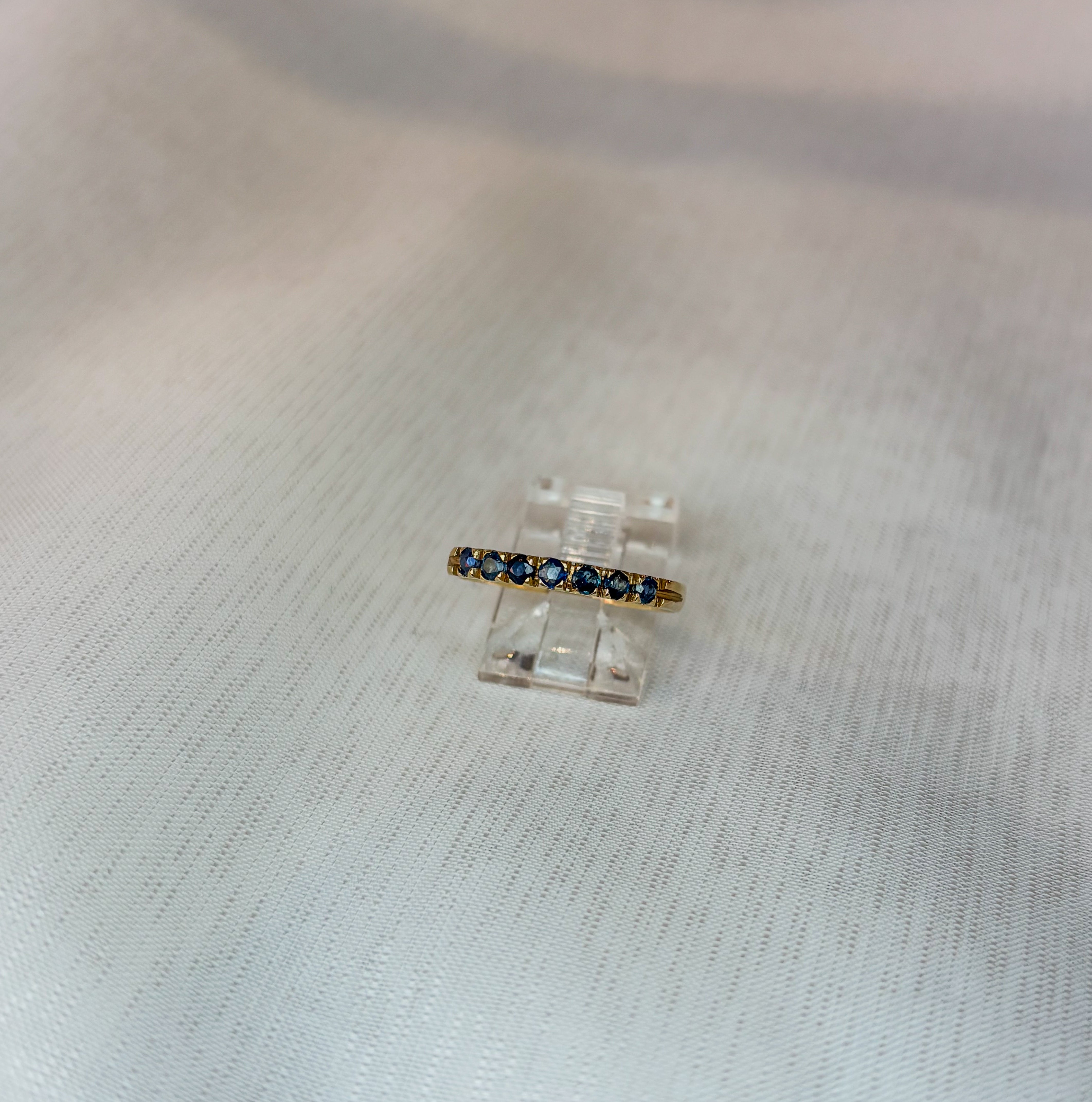 Sapphire Half Wedding Ring - Gold 18k
