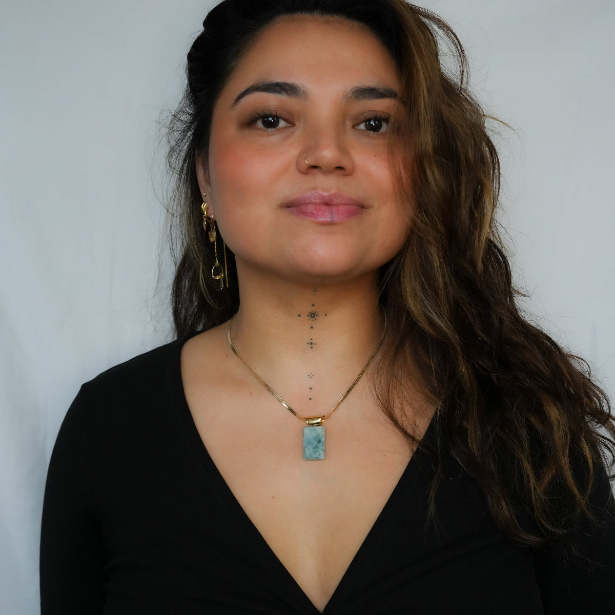 Exhilarating Aquamarine Pendant - Gold plated