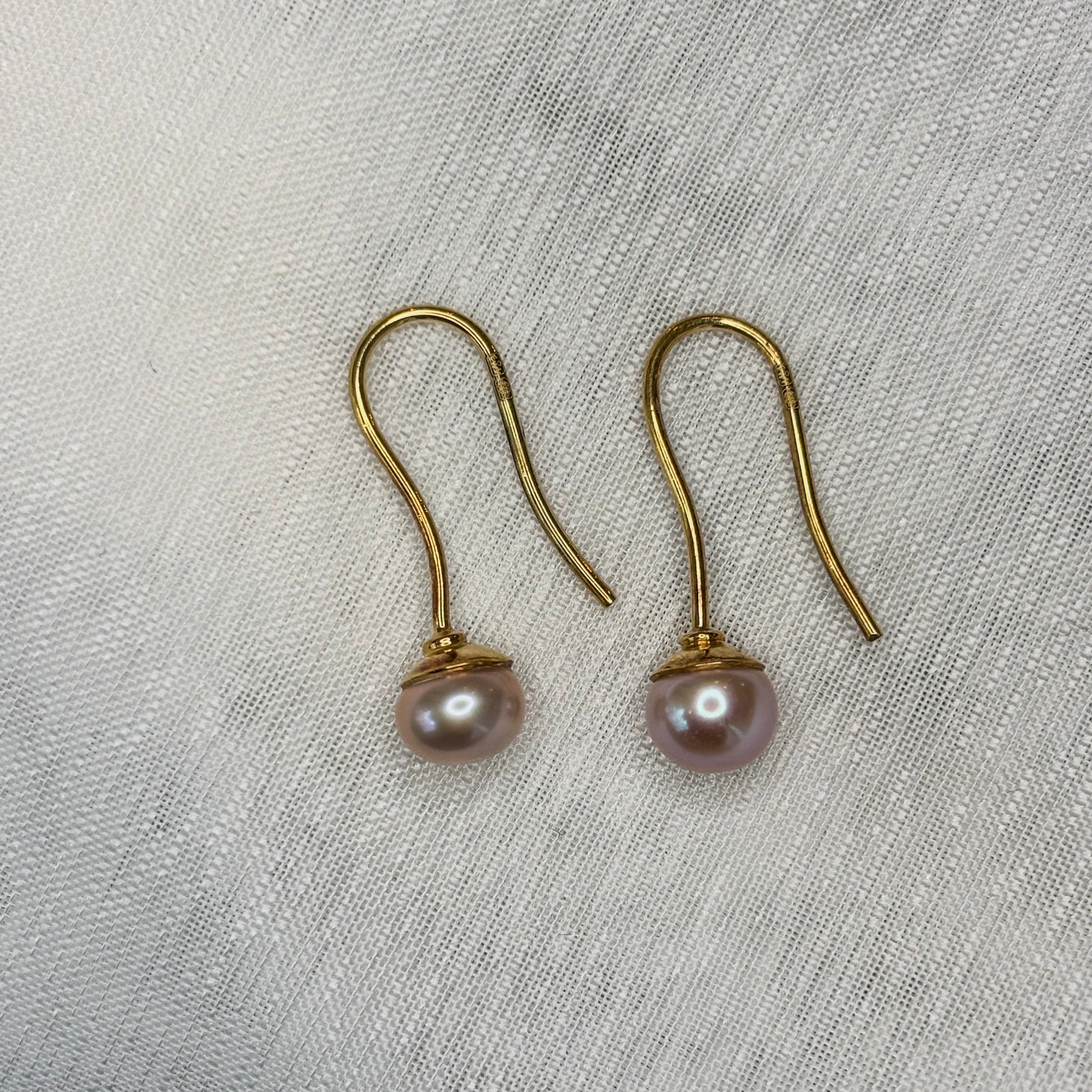 Pearl Earrings - 14k Solid Gold