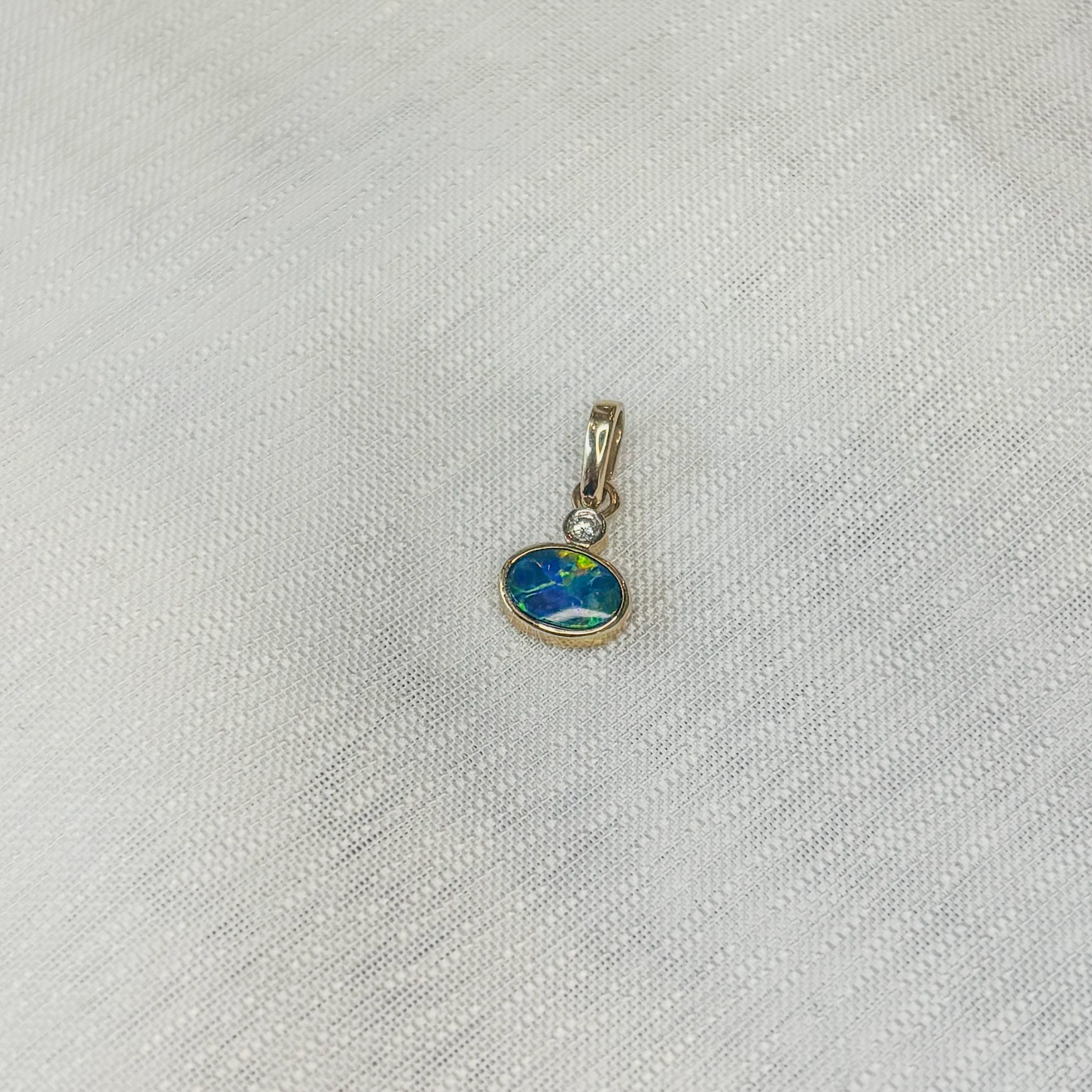 Opal Pendant - 14k Solid Gold