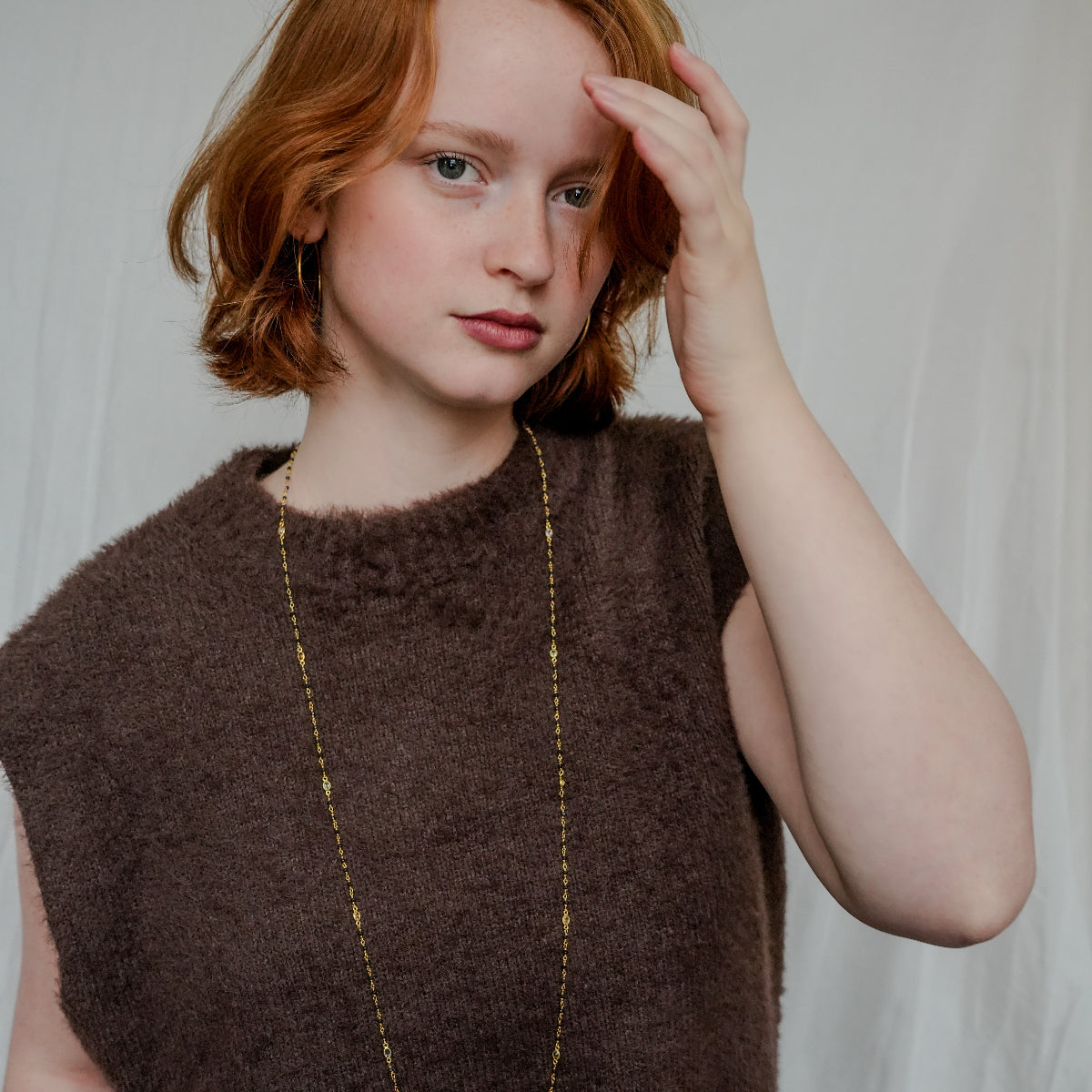 Blue Shappire & various Beads Necklace - Gold Plated on Sterling Silver