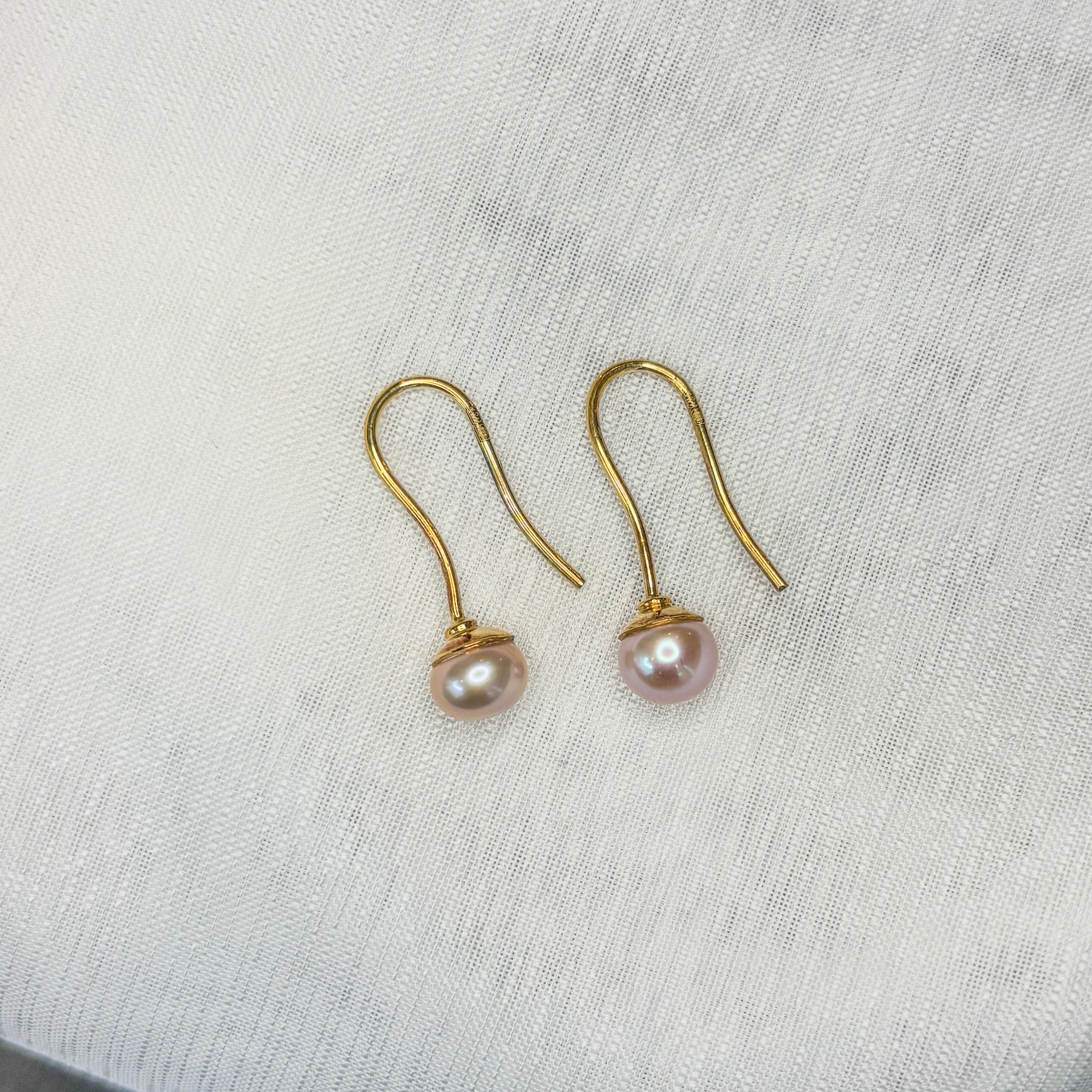 Pearl Earrings - 14k Solid Gold