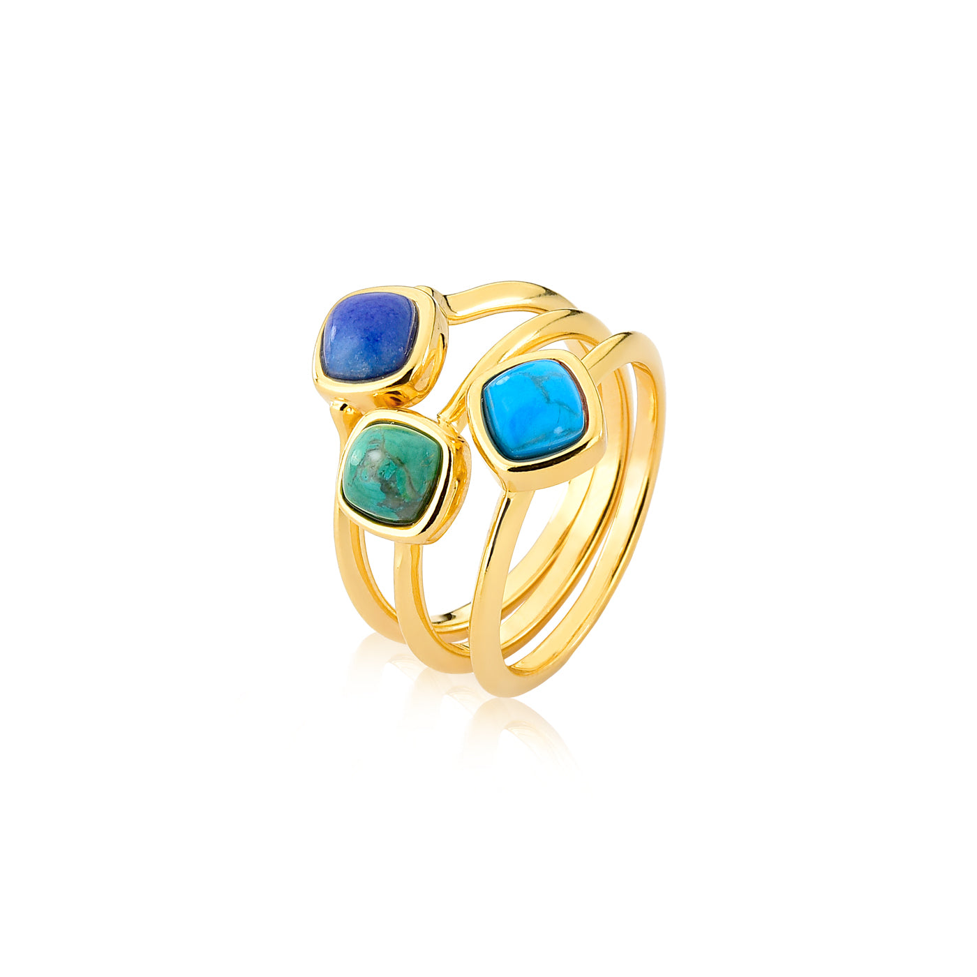 Oceanic Breeze Howlite Ring - Gold Plated