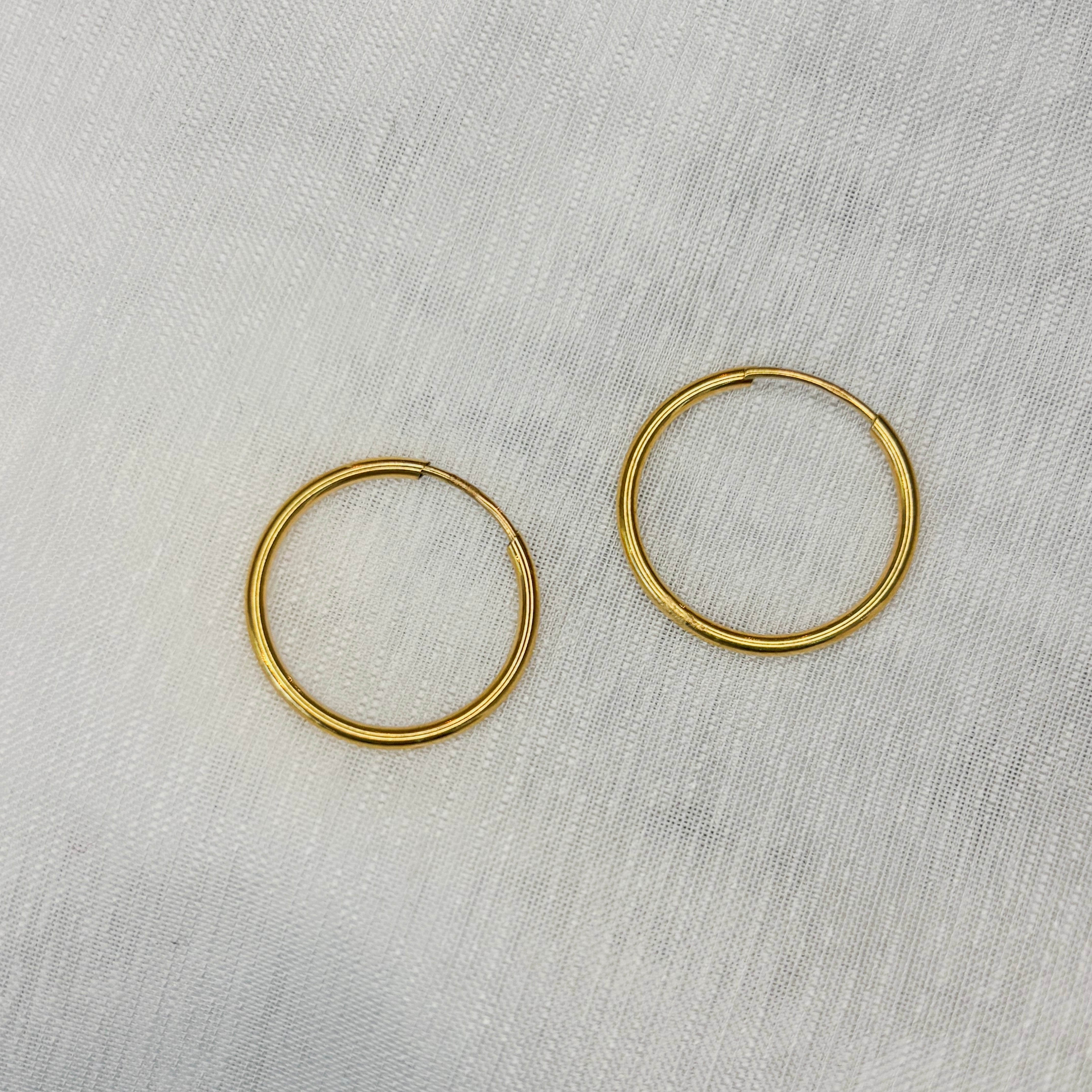Small Hoops Earrings - 14k Solid Gold