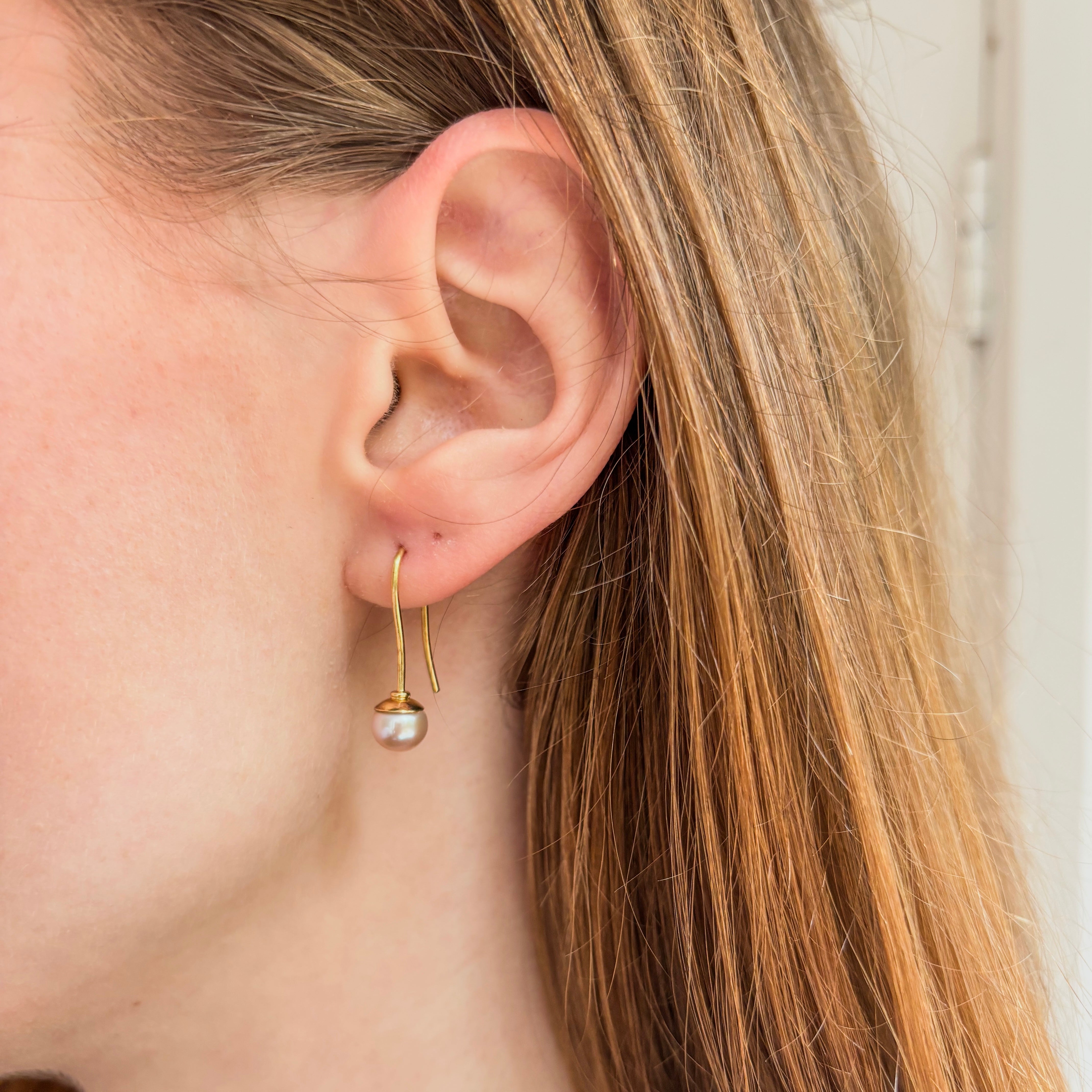 Pearl Earrings - 14k Solid Gold