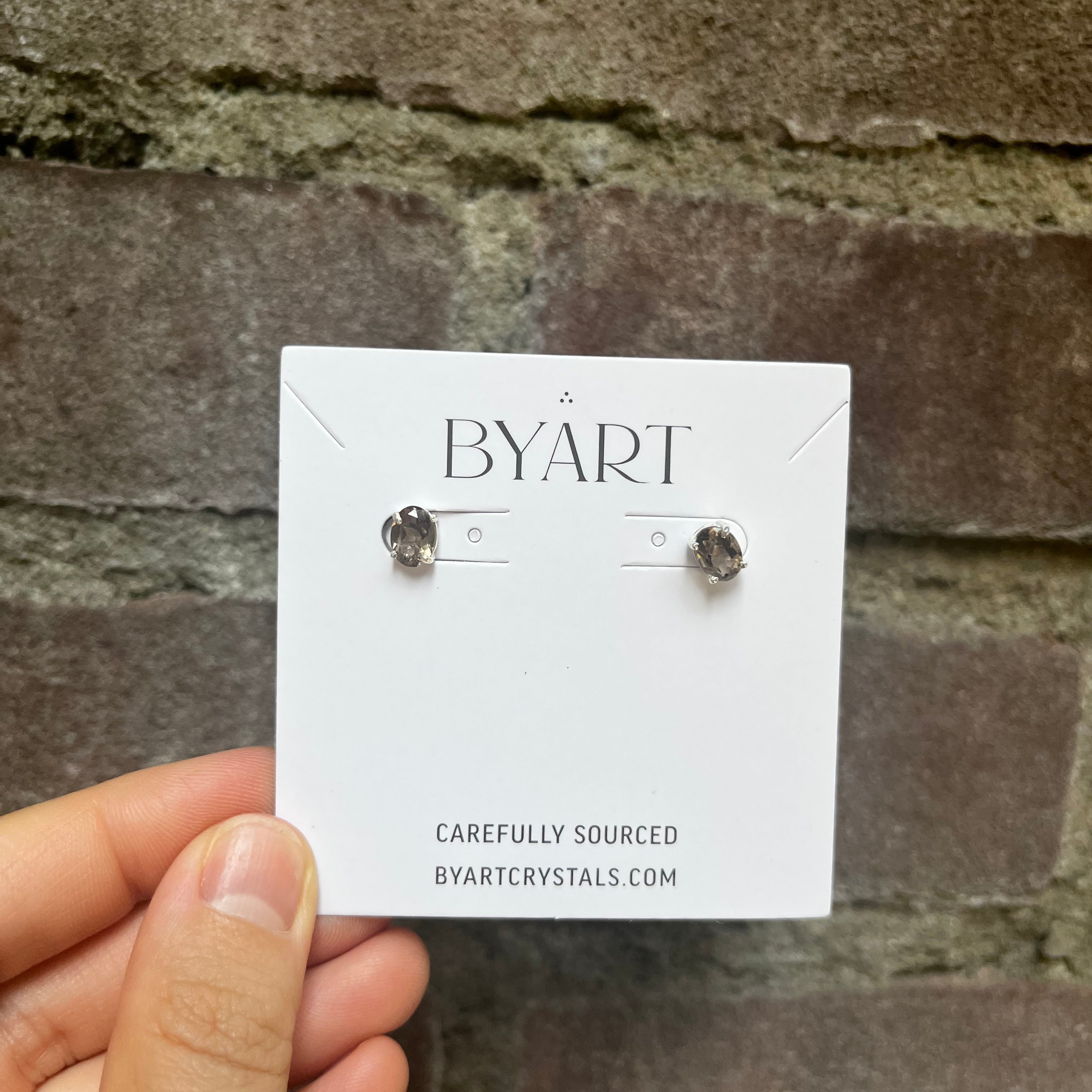 Smoky Quartz Stud Earrings - Silver Sterling