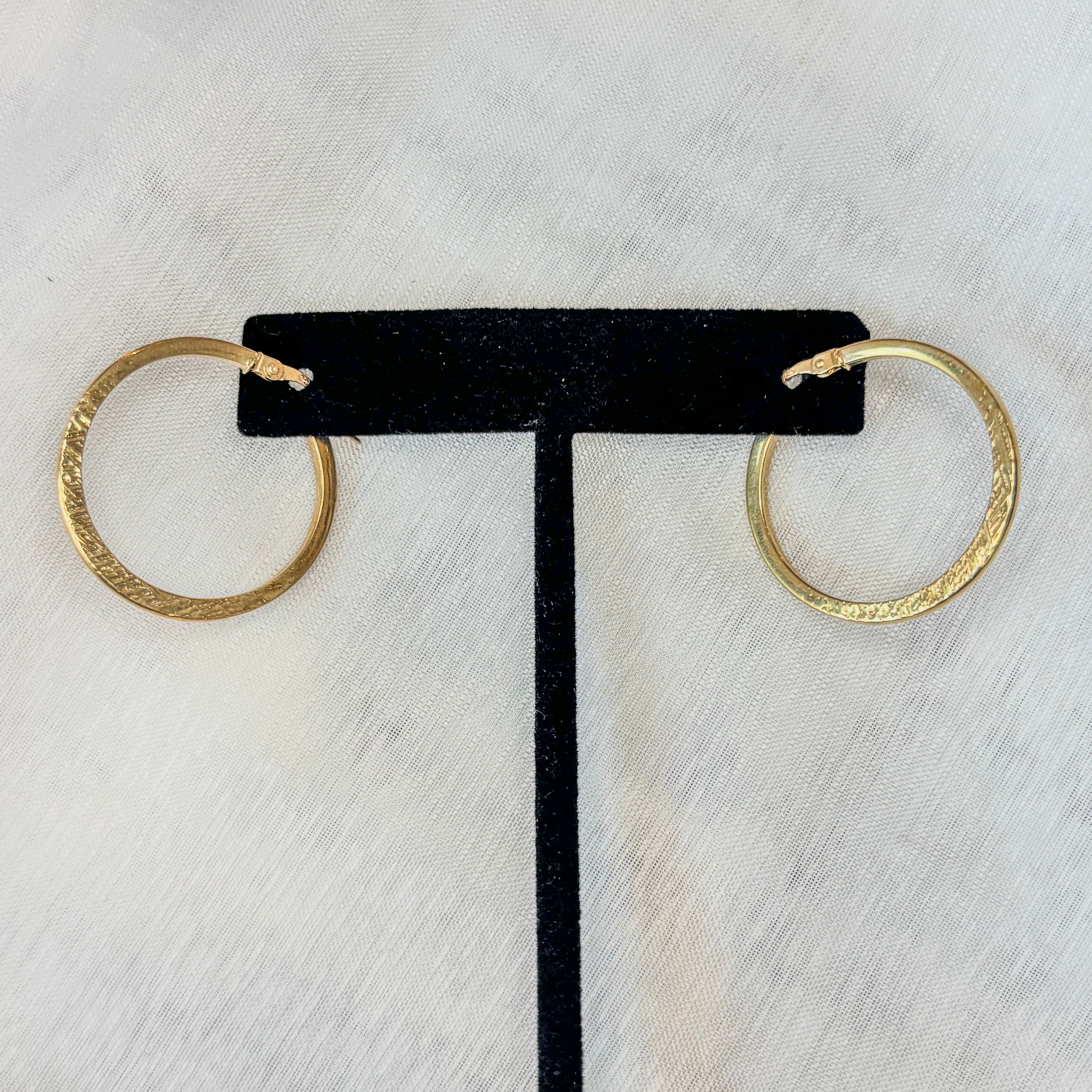Hoops Authentic Style Earrings - 14k Solid Gold
