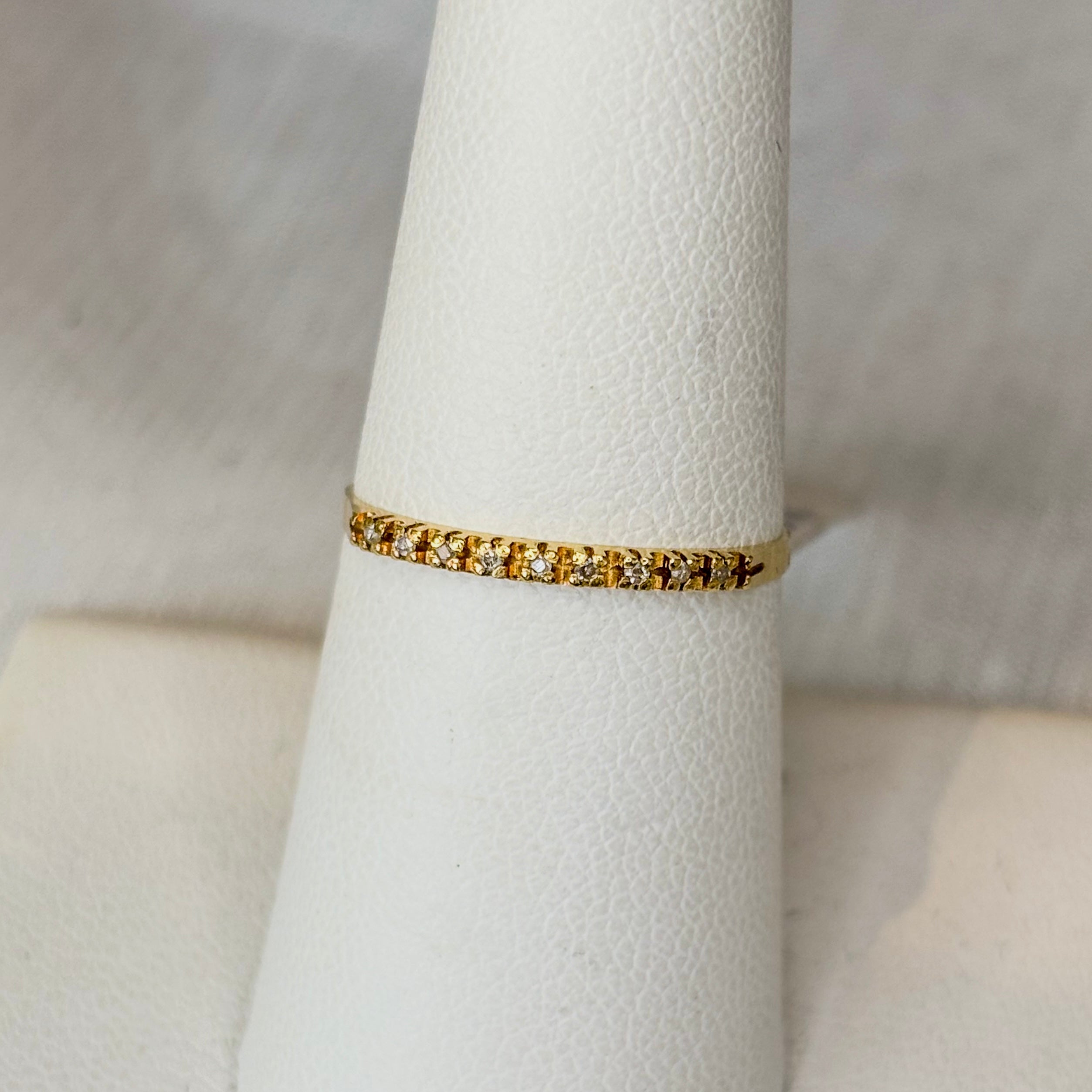 Half Eternity Band Diamonds Ring - 18k Solid Gold