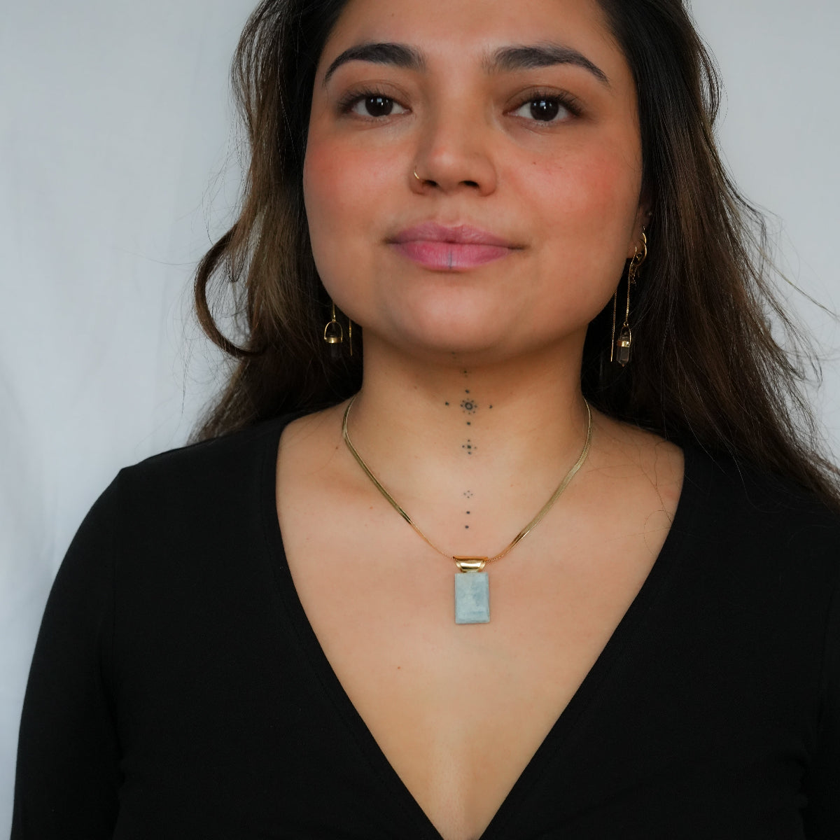 Exhilarating Aquamarine Pendant - Gold plated