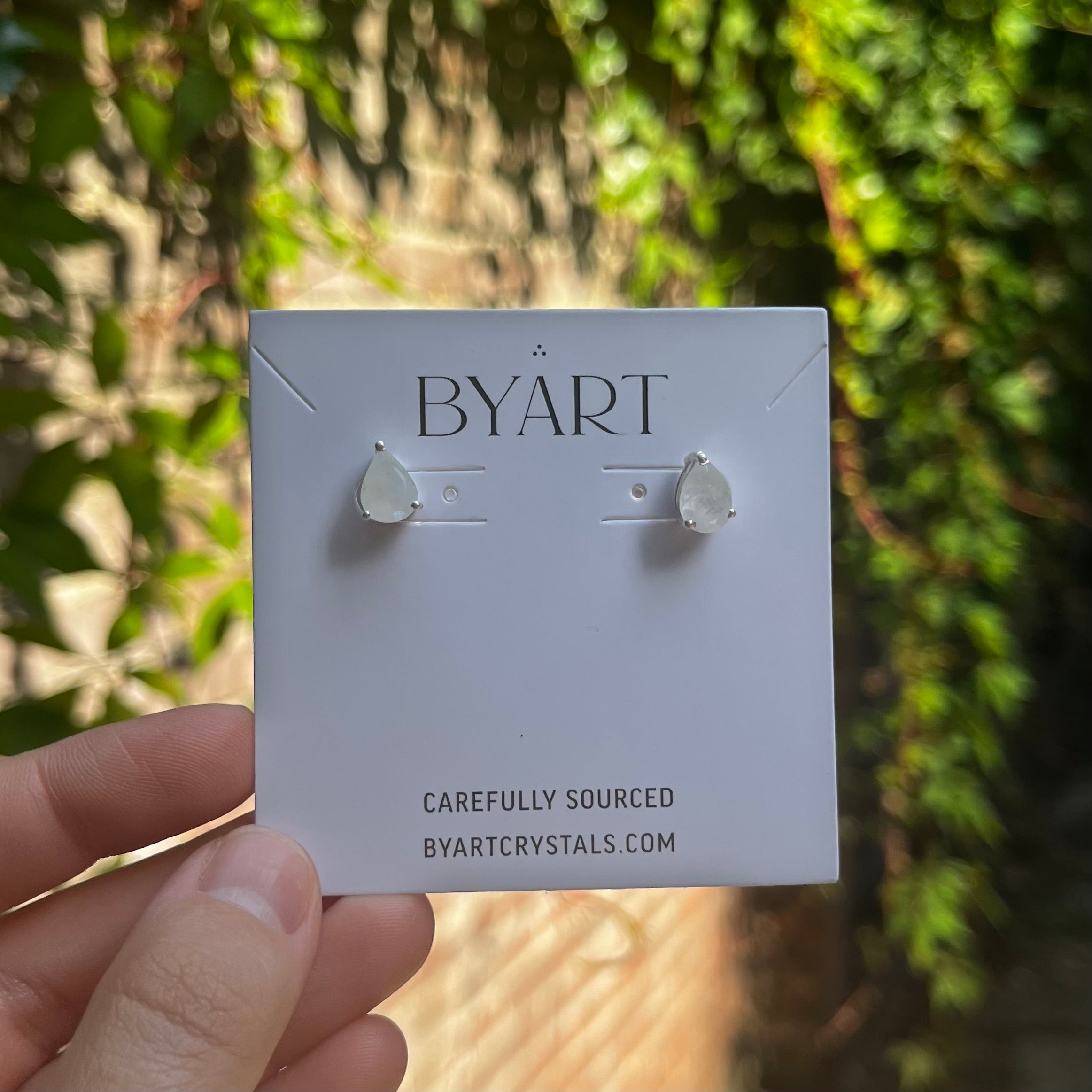 Moonstone Drop Earrings - Sterling Silver