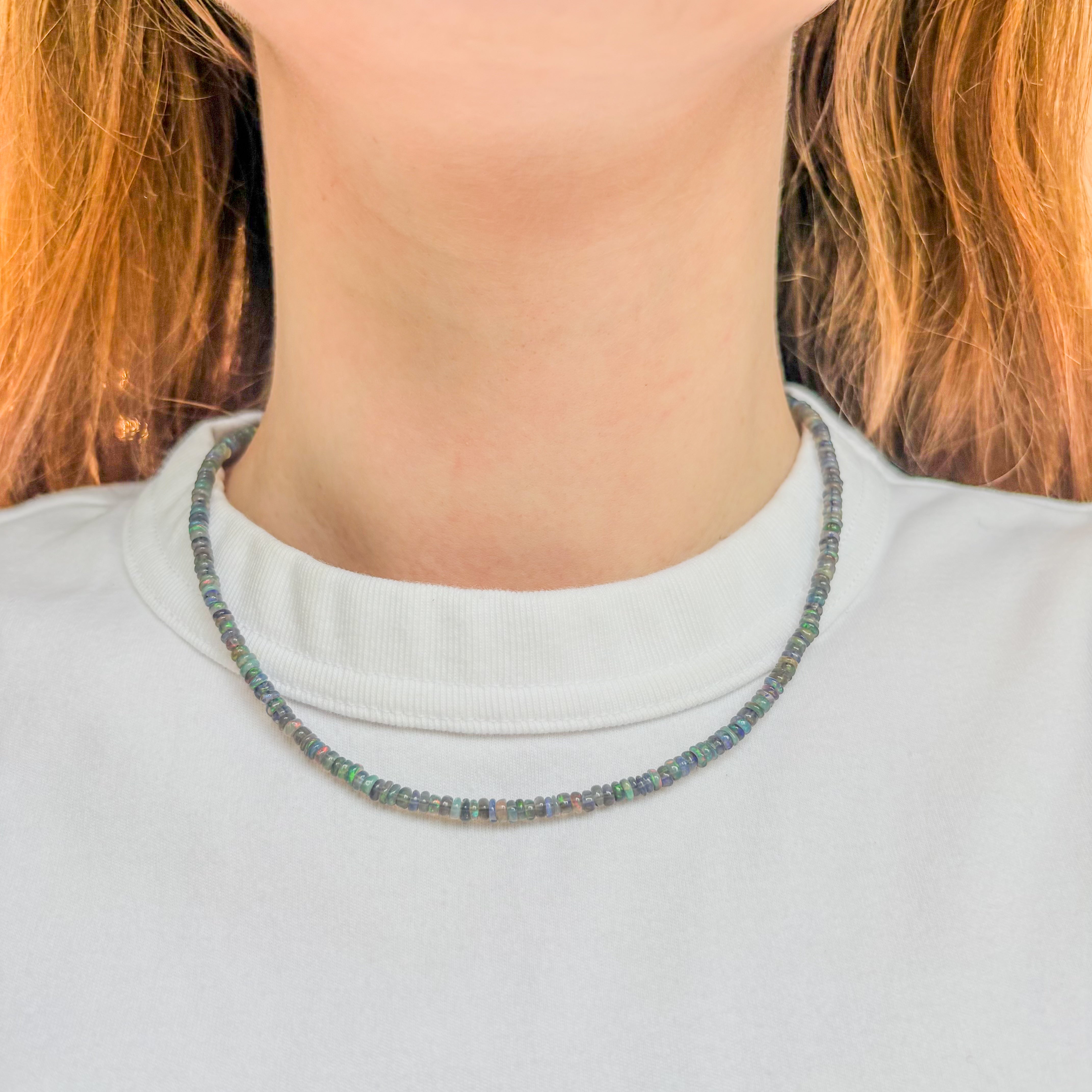 Black Opal Beaded Necklace