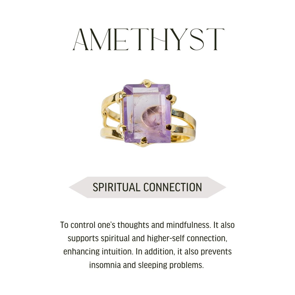 Amethyst - Pinky Ring - Gold Plated