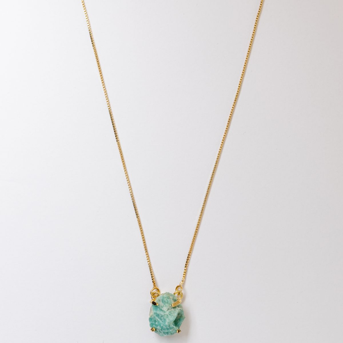 Small Amazonite - Lollipop Necklace - Gold Plated