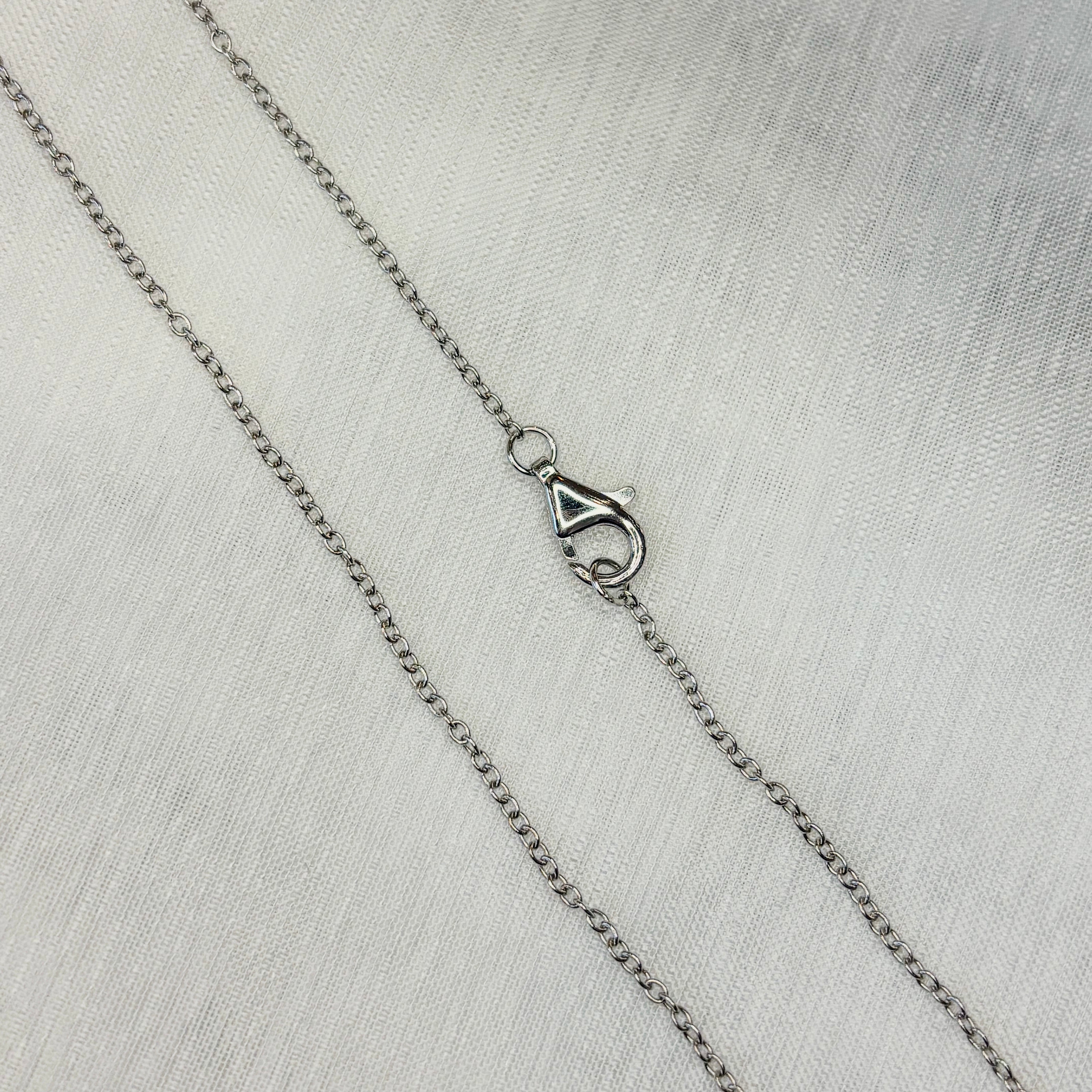 Jade and Zirconia Long Drop Necklace - Sterling Silver