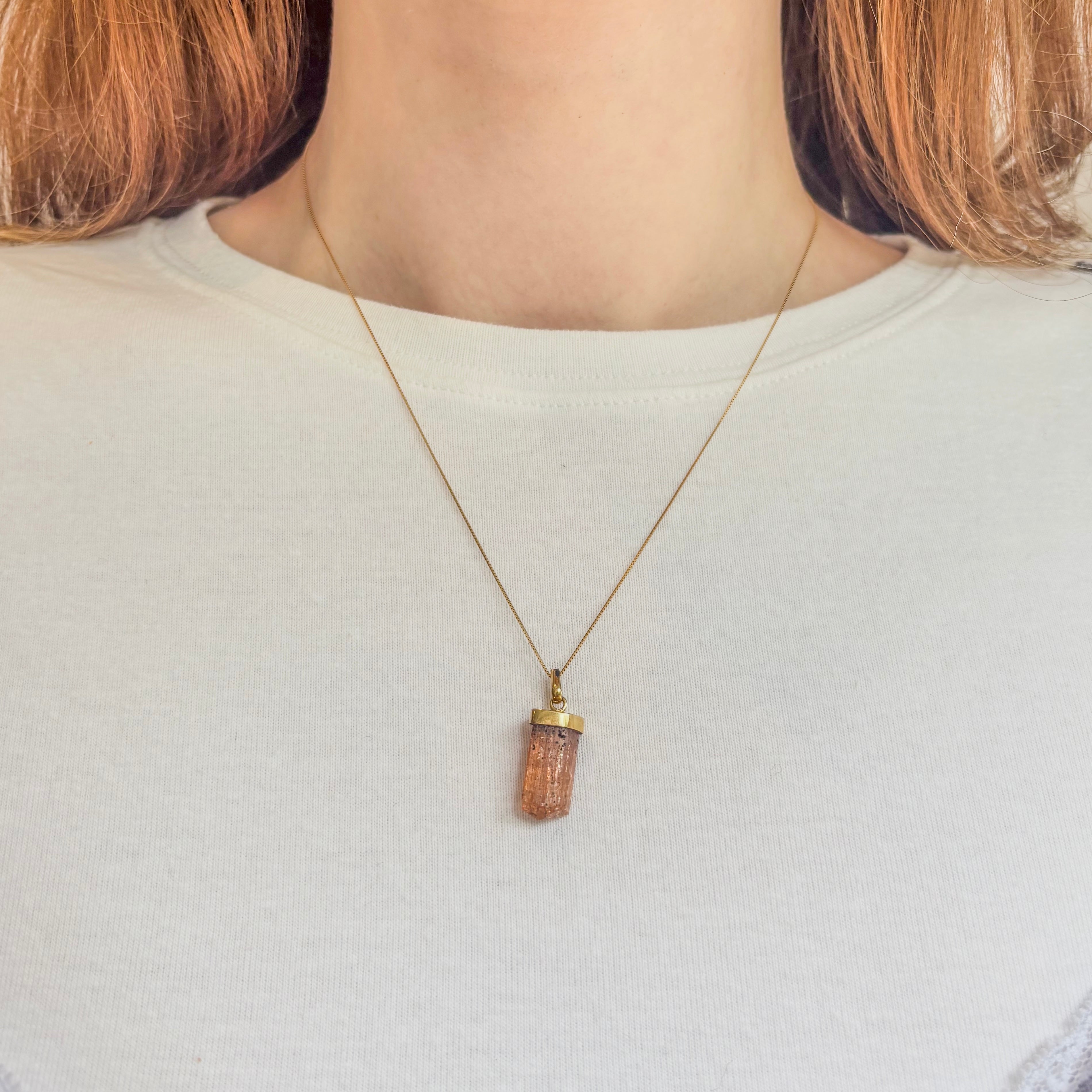 Imperial Topaz Pendant - Solid Gold 14k