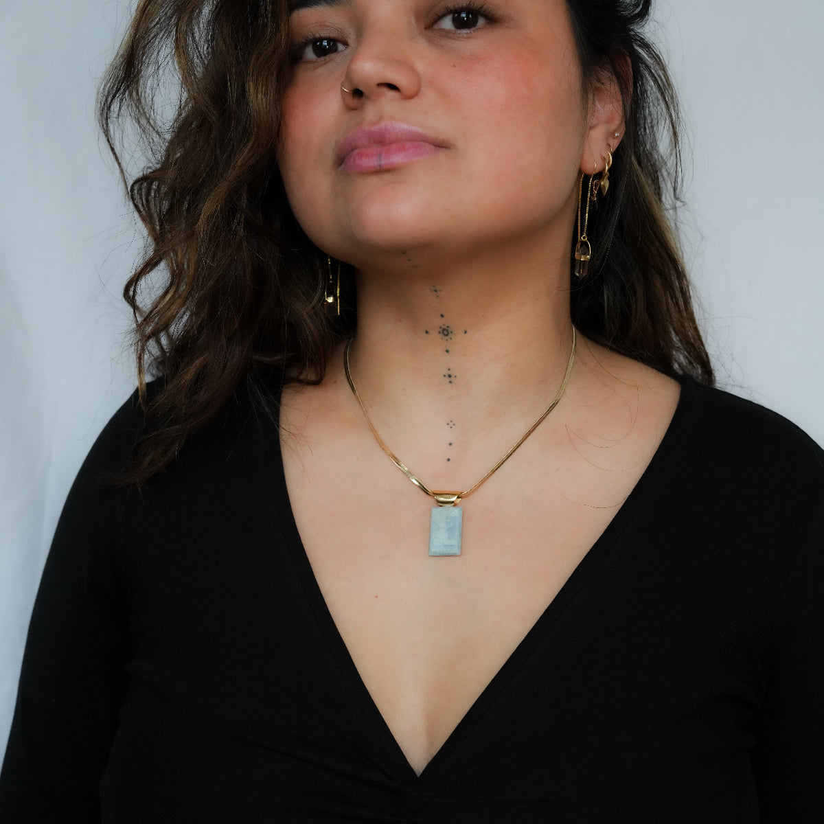 Exhilarating Aquamarine Pendant - Gold plated