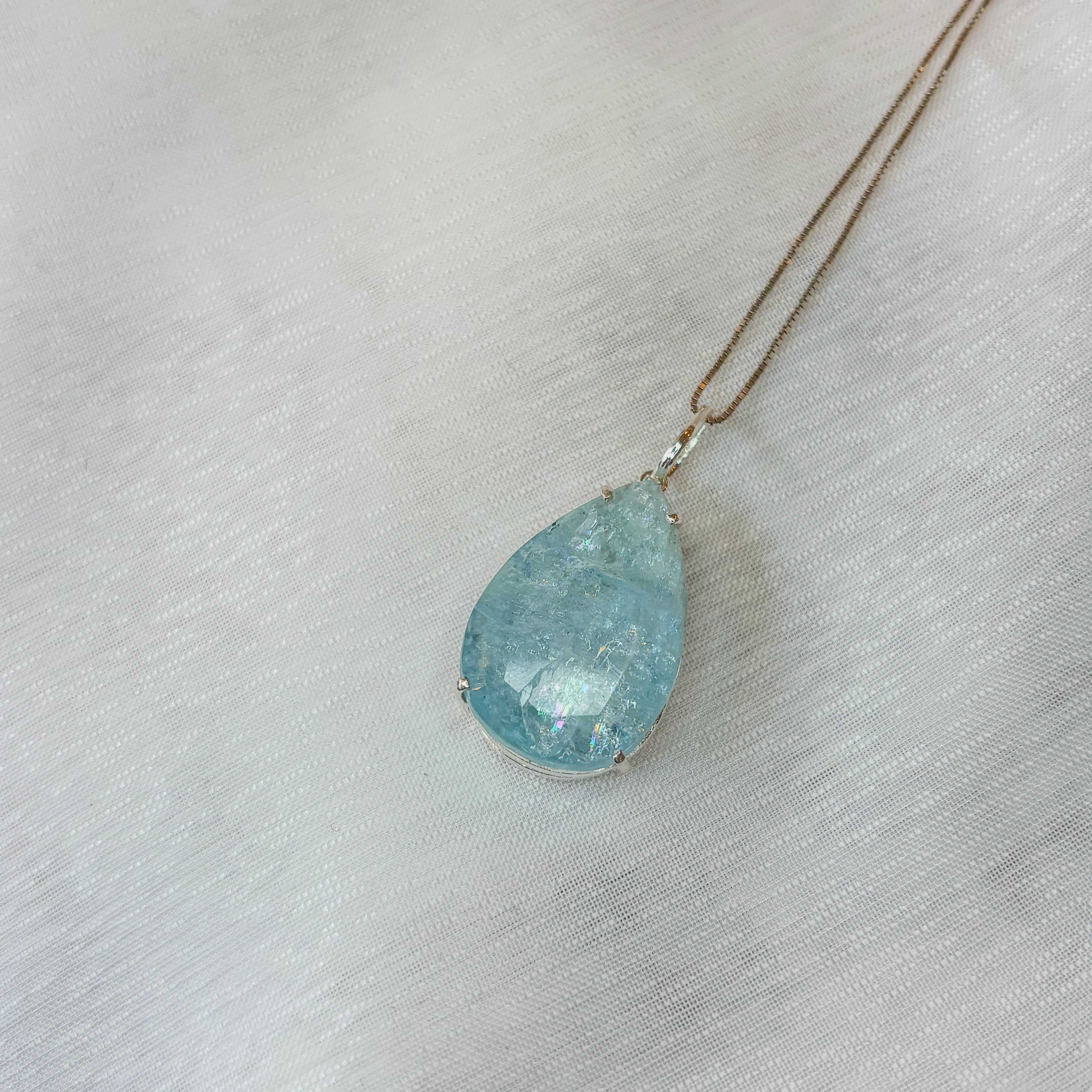 Aquamarine Ocean Whisper Big Drop Pendant - Limited Edition