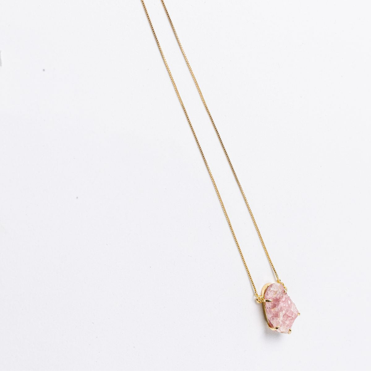 Big Pink Tourmaline - Lollipop Necklace - Gold Plated