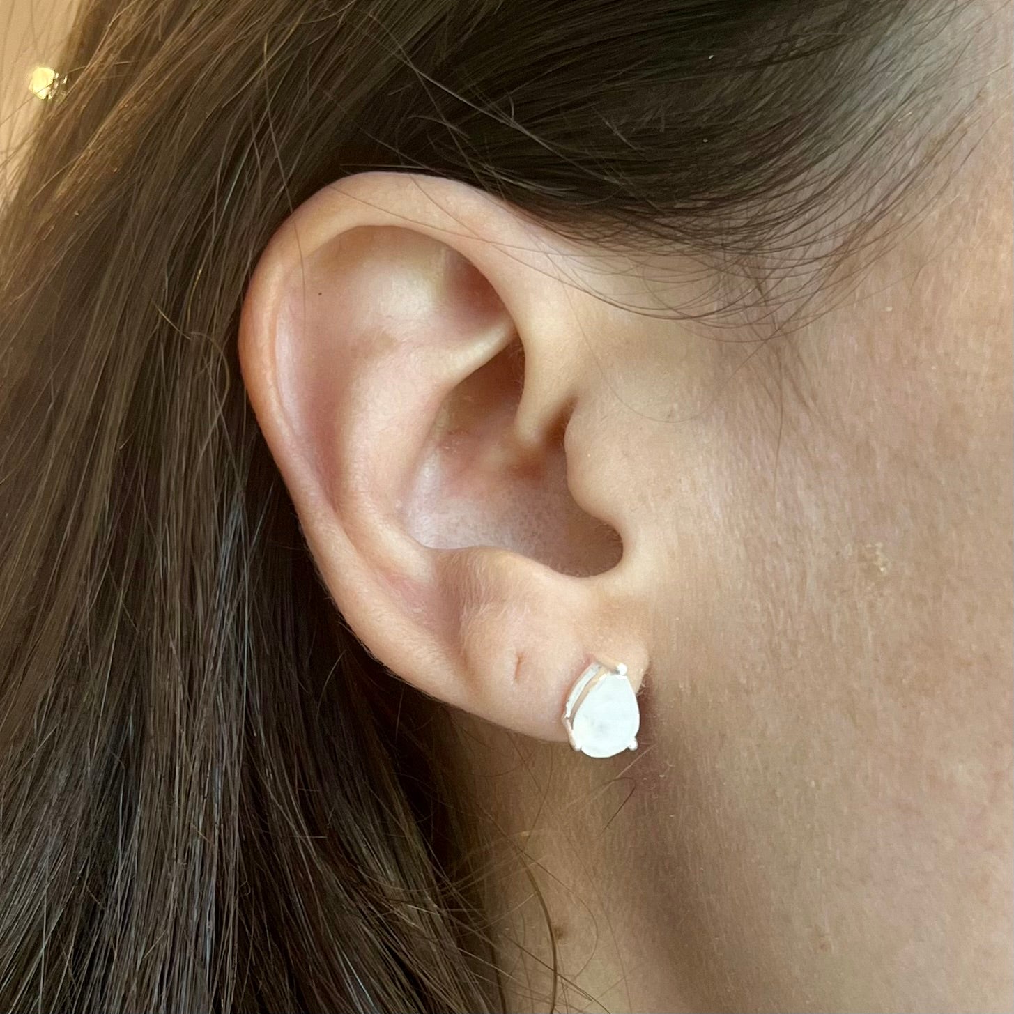 Moonstone Drop Earrings - Sterling Silver