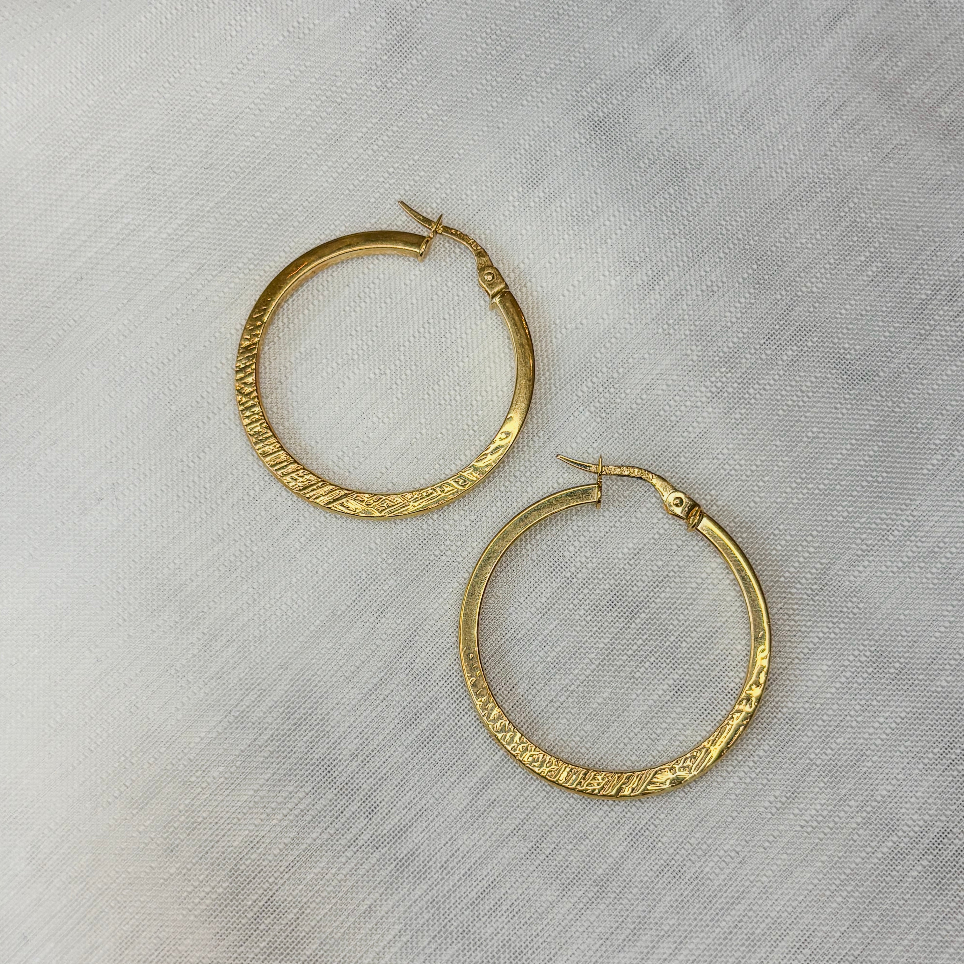 Hoops Authentic Style Earrings - 14k Solid Gold