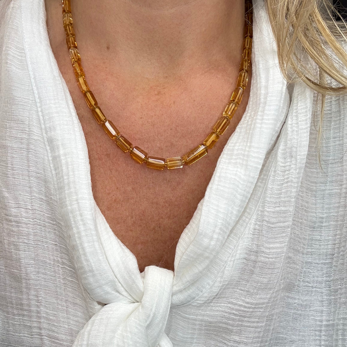 Citrine Golden Gold Beads Necklace - Limited Edition