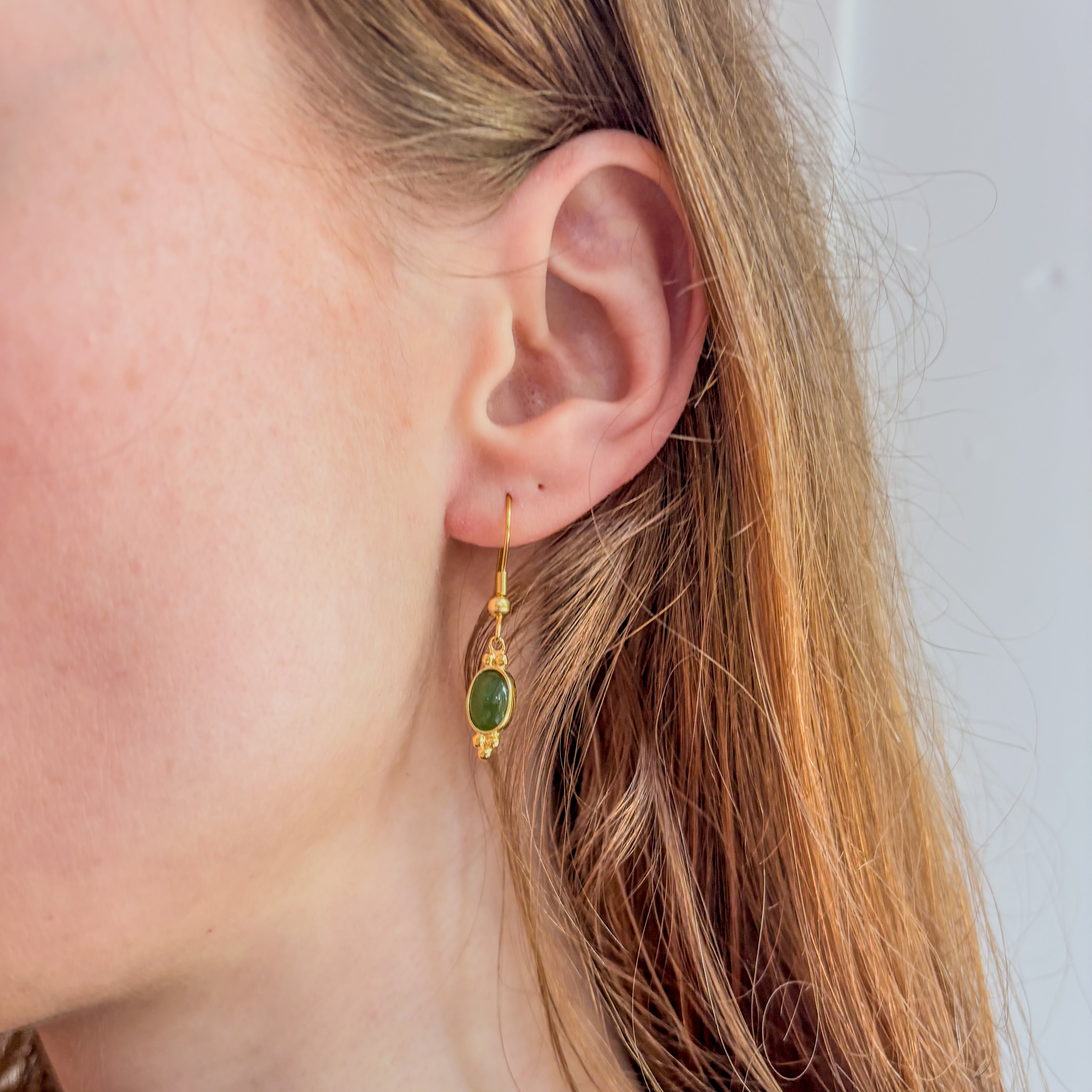 Jade Classic Earrings Vermeil