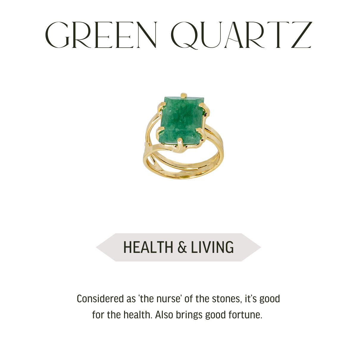 Green Quartz - Pinky Ring - Gold Plated