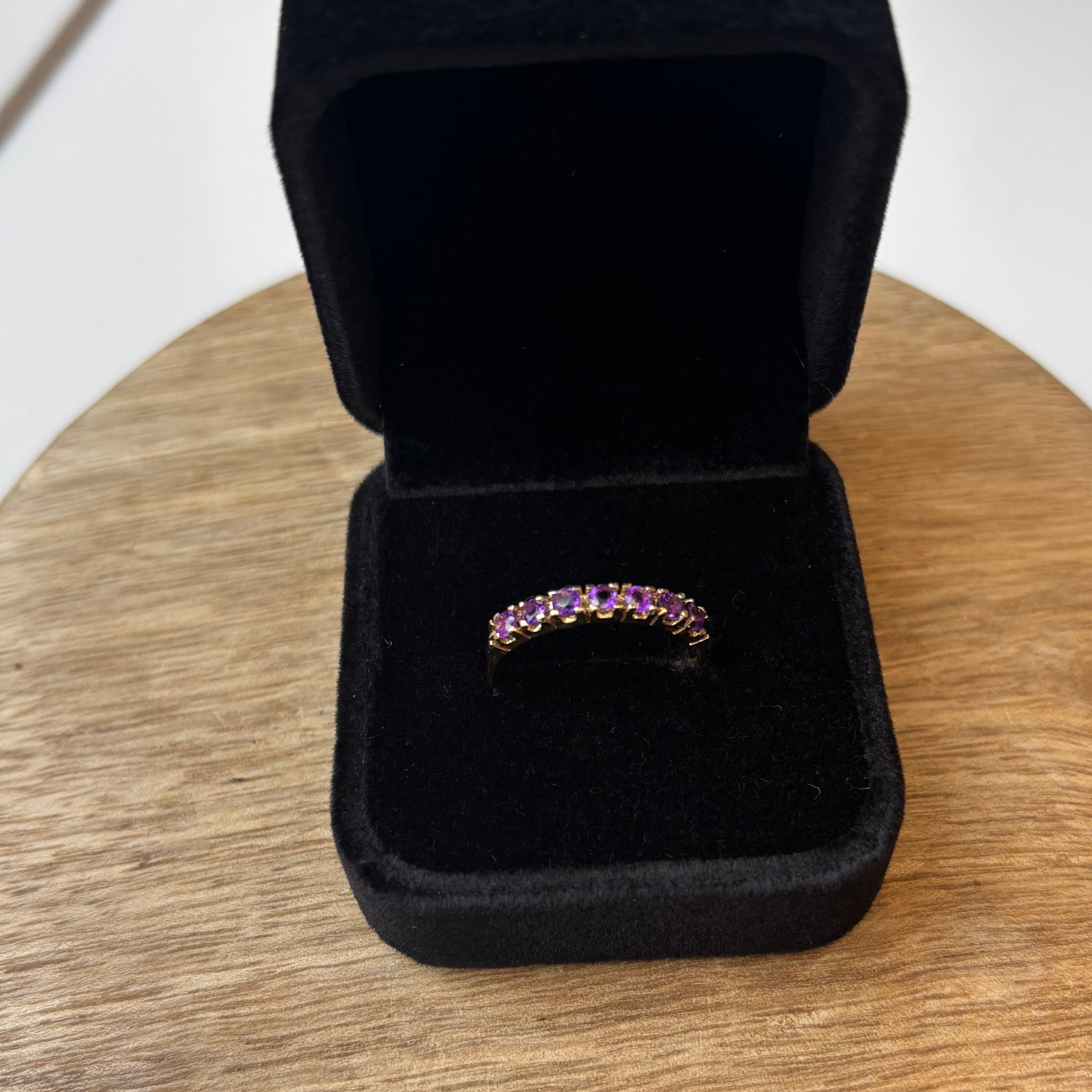 Amethyst 7 Stones Ring - Gold 18k