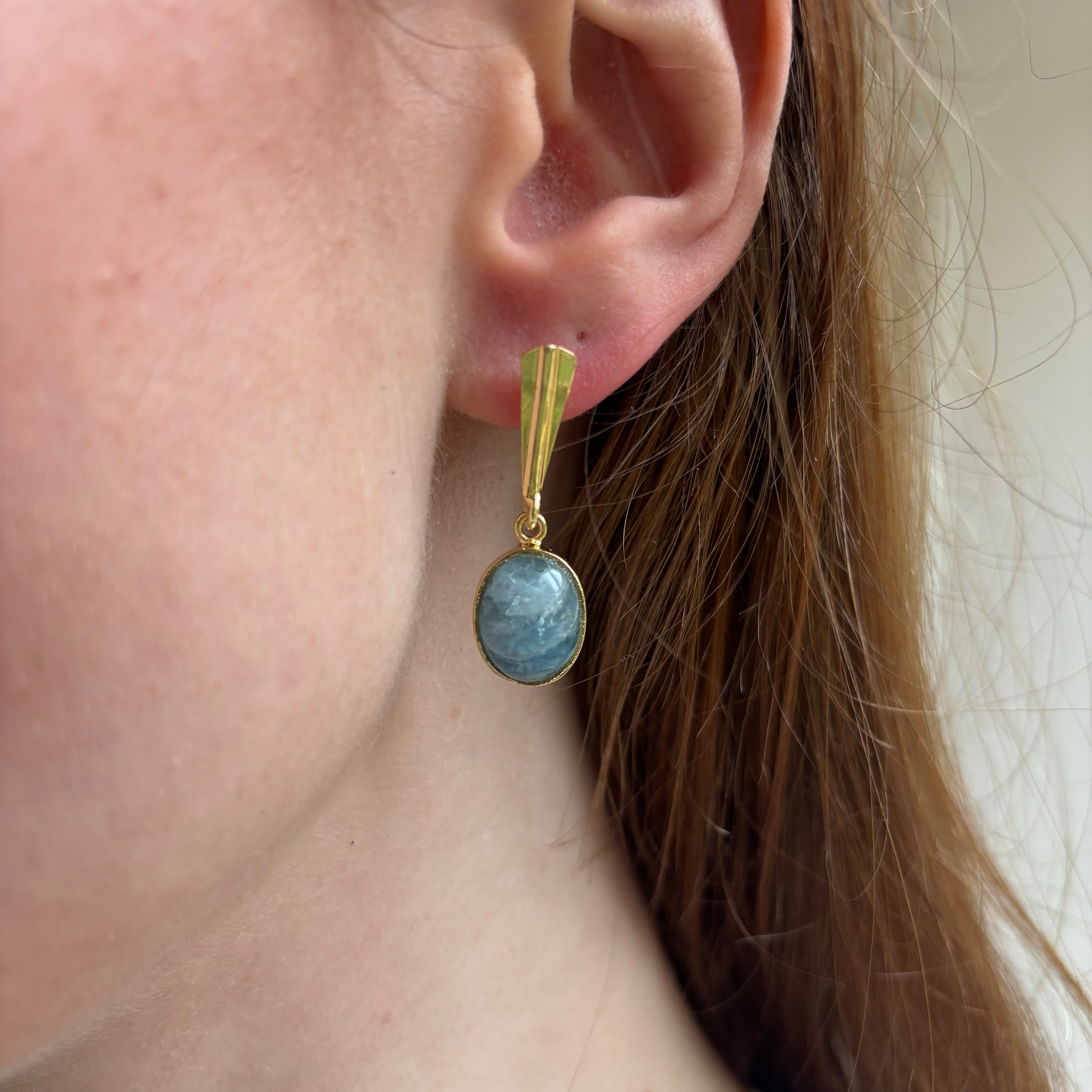 Aquamarine Earrings - True Gem Collection - Vermeil