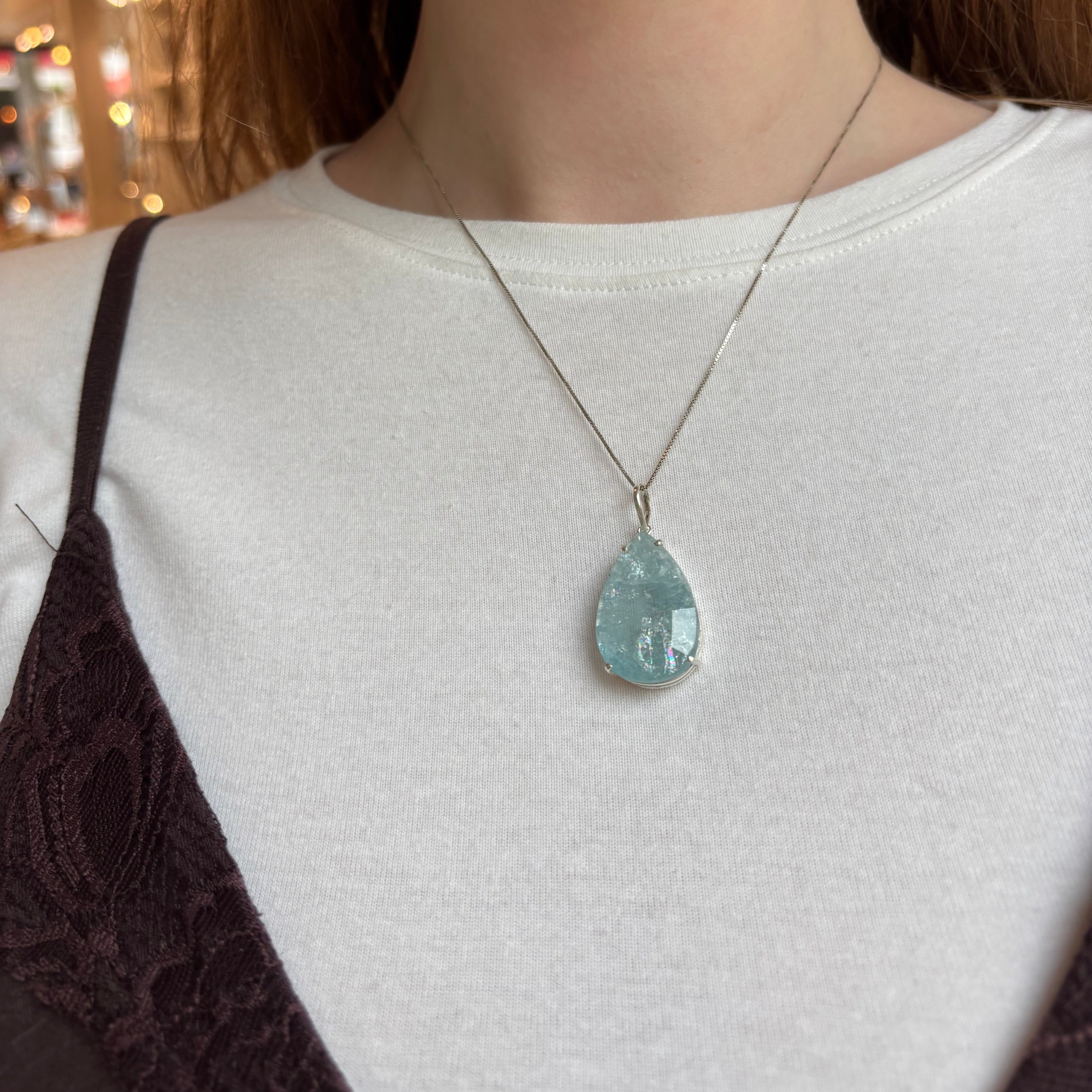 Aquamarine Ocean Big Drop Pendant - Limited Edition