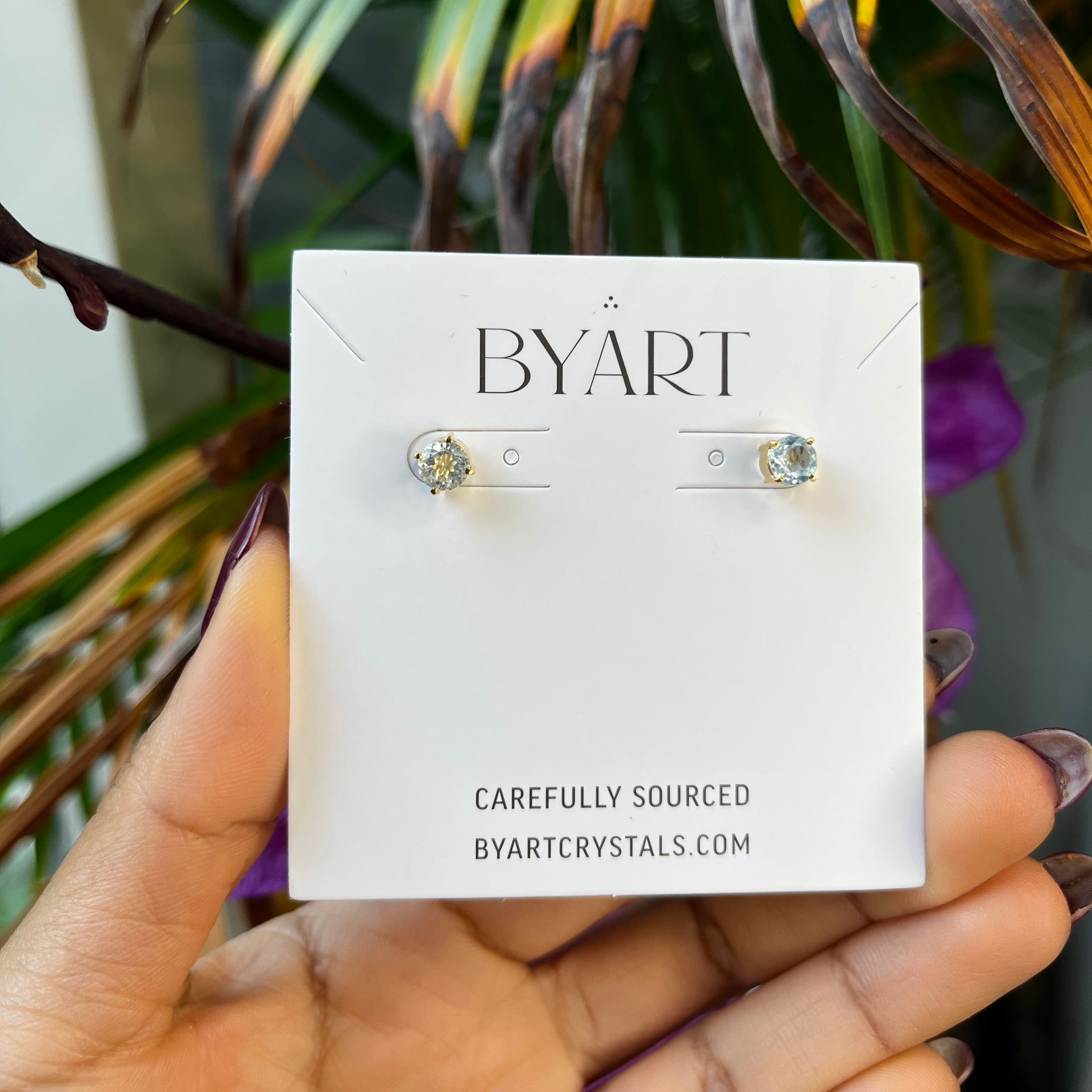 Aquamarine studs earrings