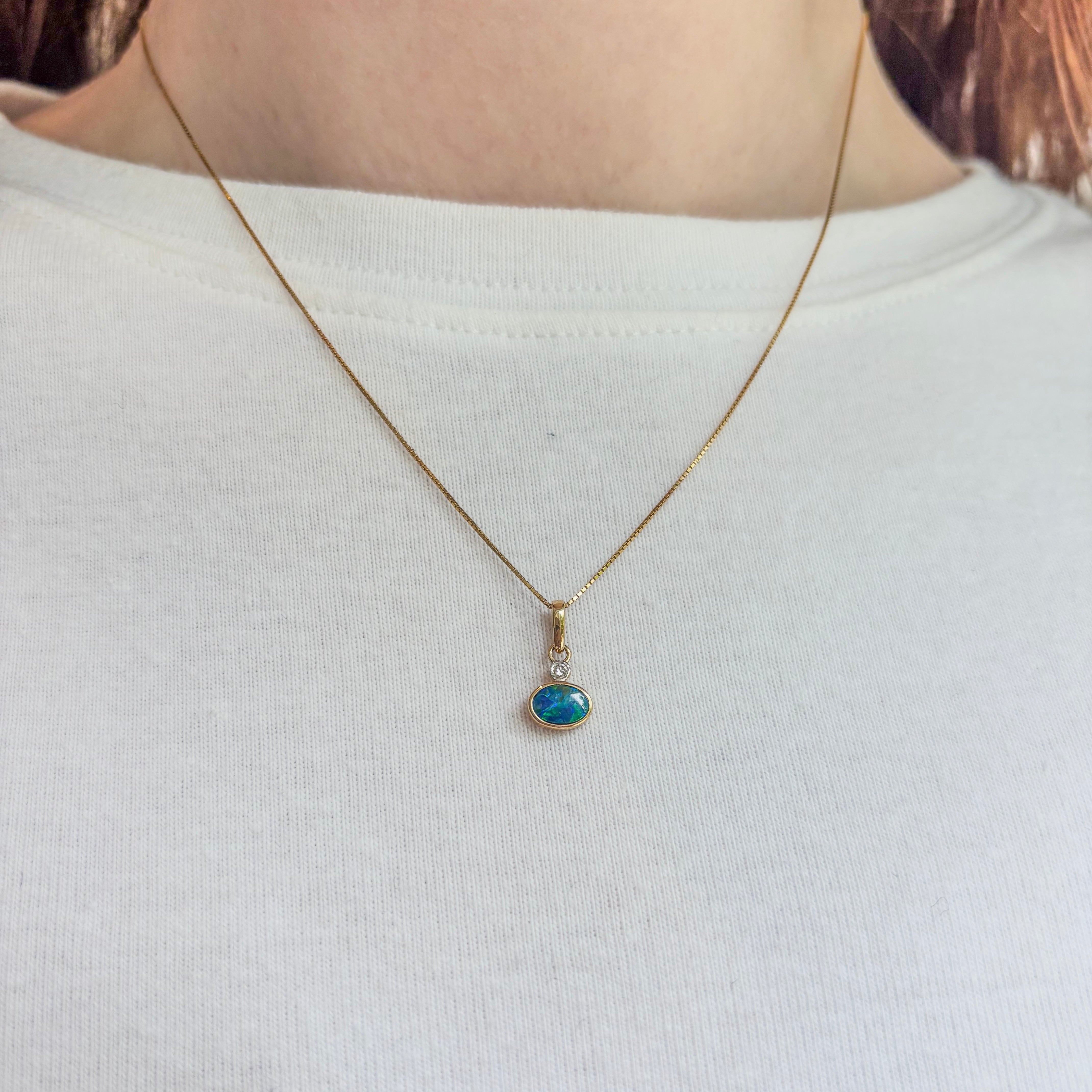 Opal Pendant 14k Solid Gold