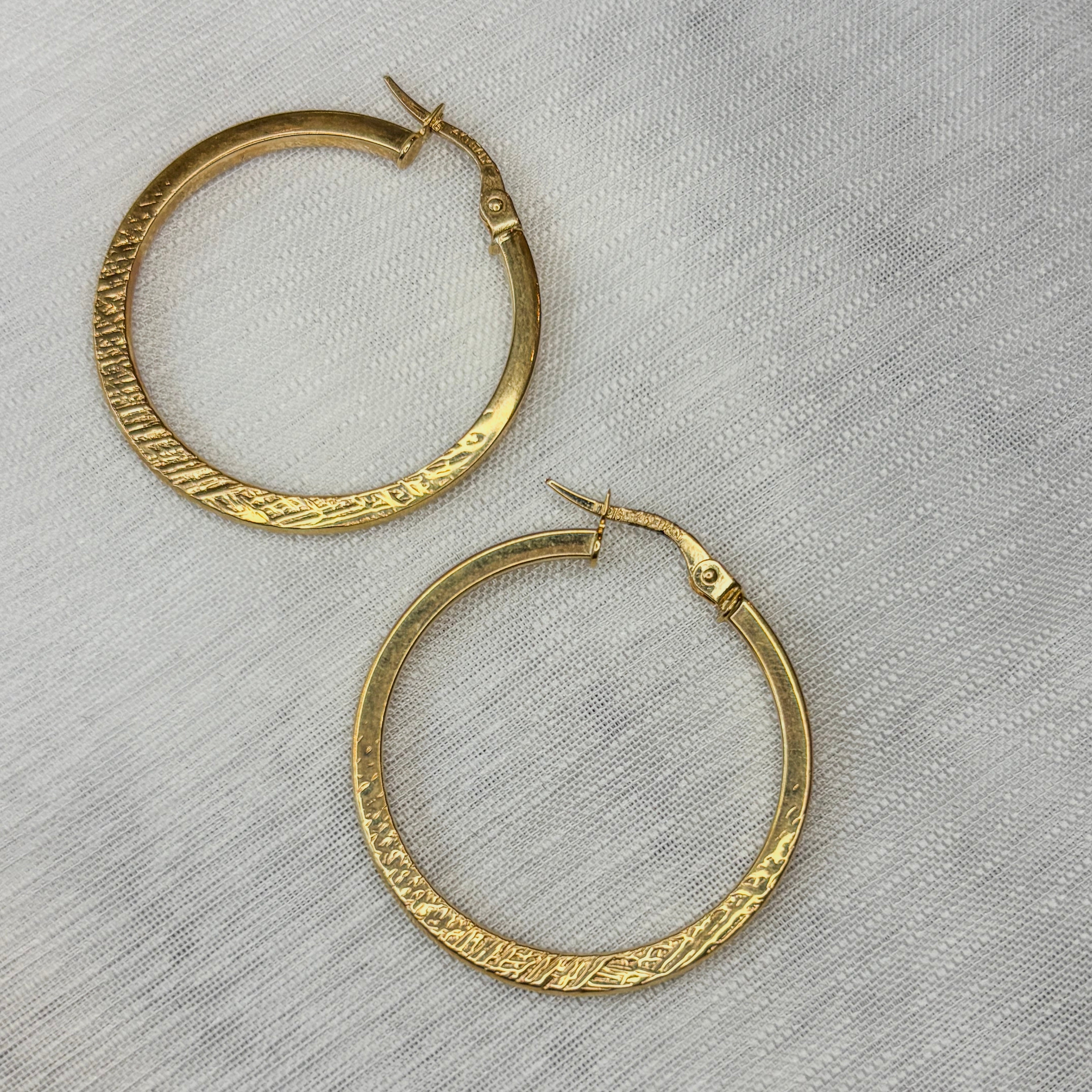 Hoops Authentic Style Earrings - 14k Solid Gold