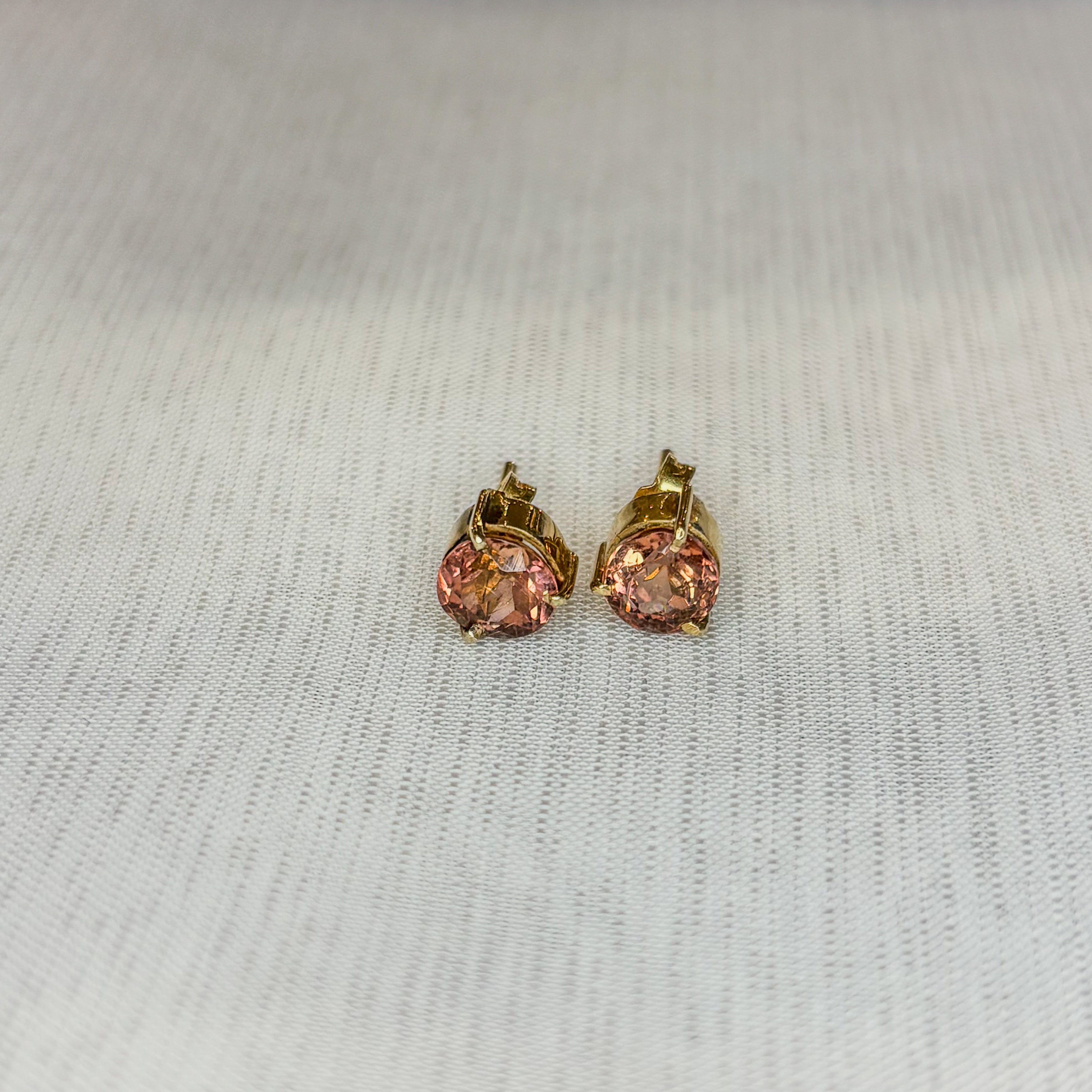Pink Tourmaline Earrings - 14k Solid Gold