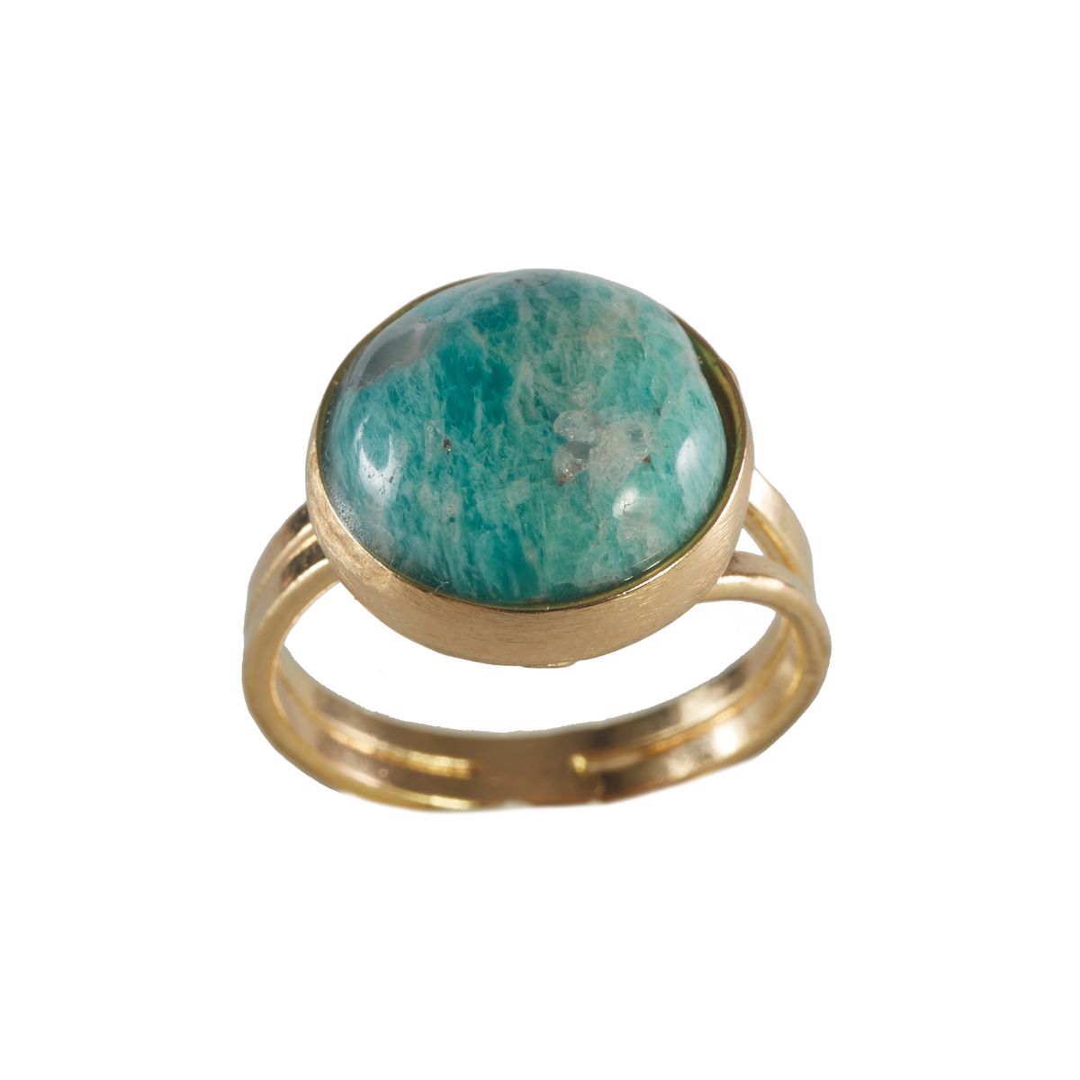 Crystal Cabuchon Adjustable Ring - Gold Plated