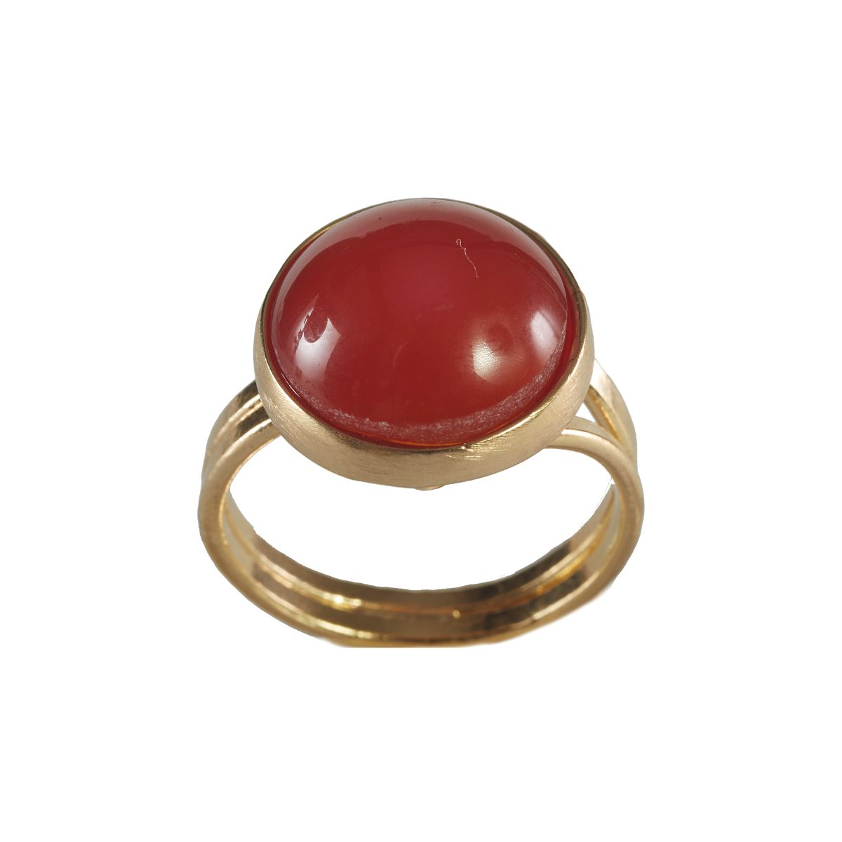 Crystal Cabuchon Adjustable Ring - Gold Plated