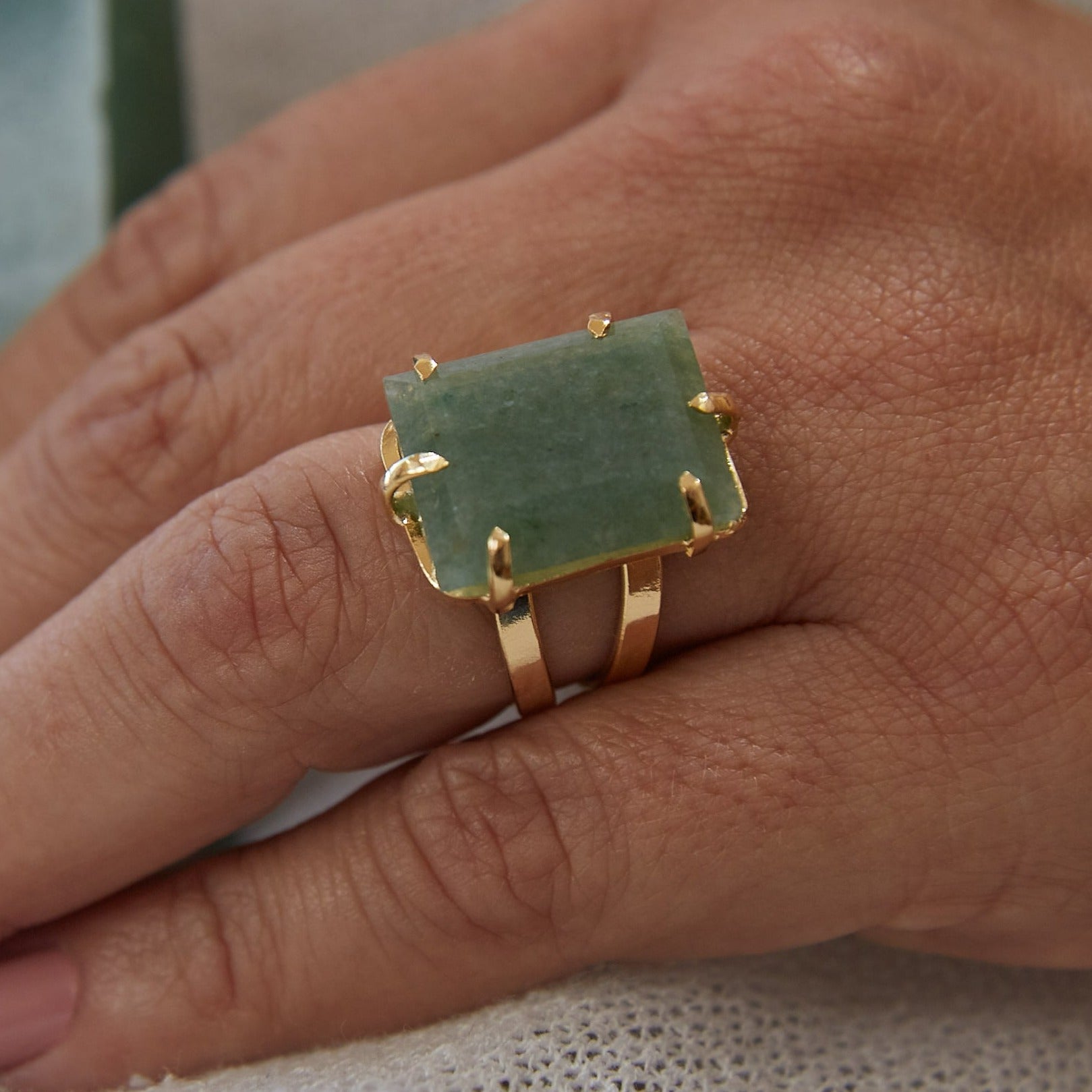 To Be Fearless - Rectangular Ring - Gold Plated
