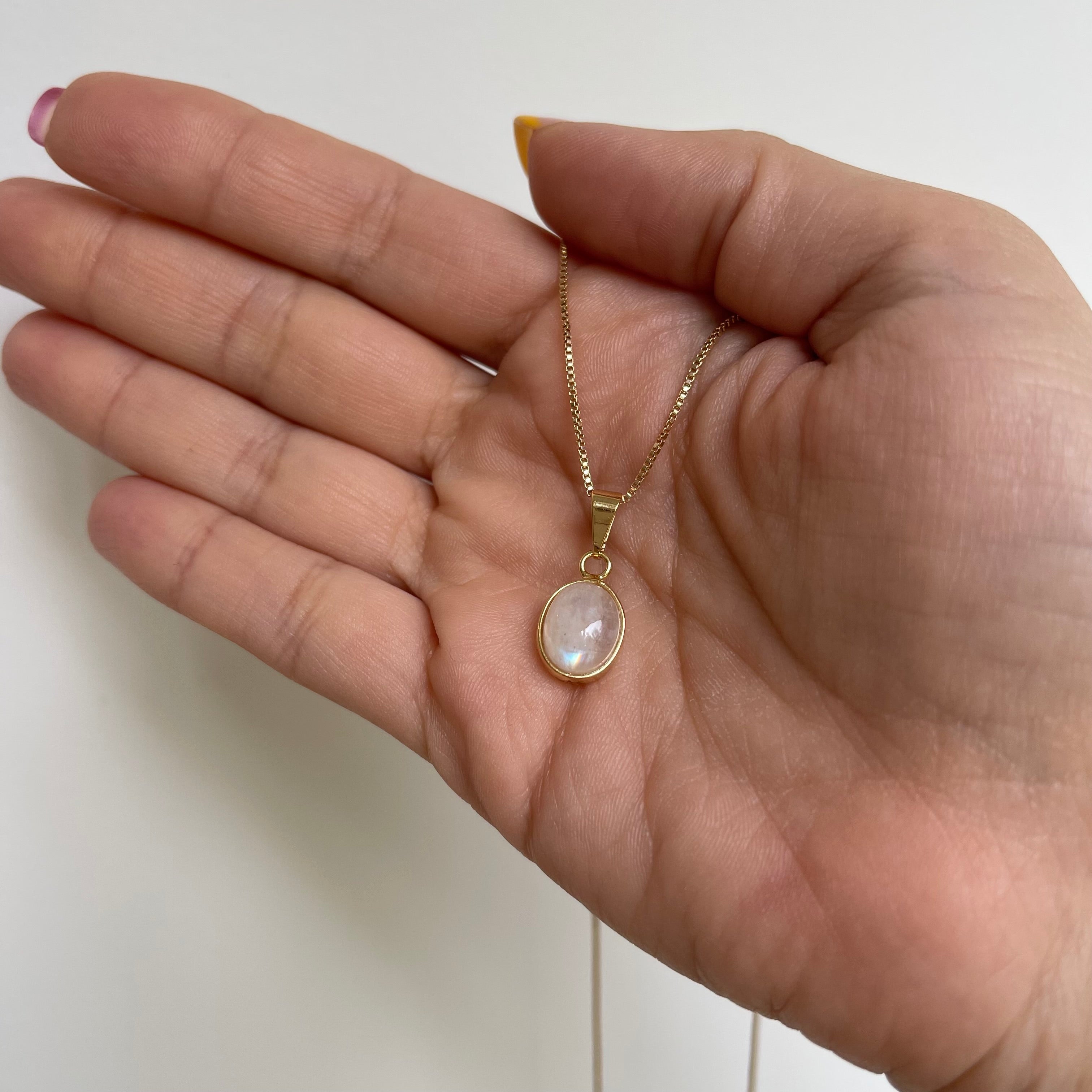 Mini Moonstone Pendant - Gold Plated