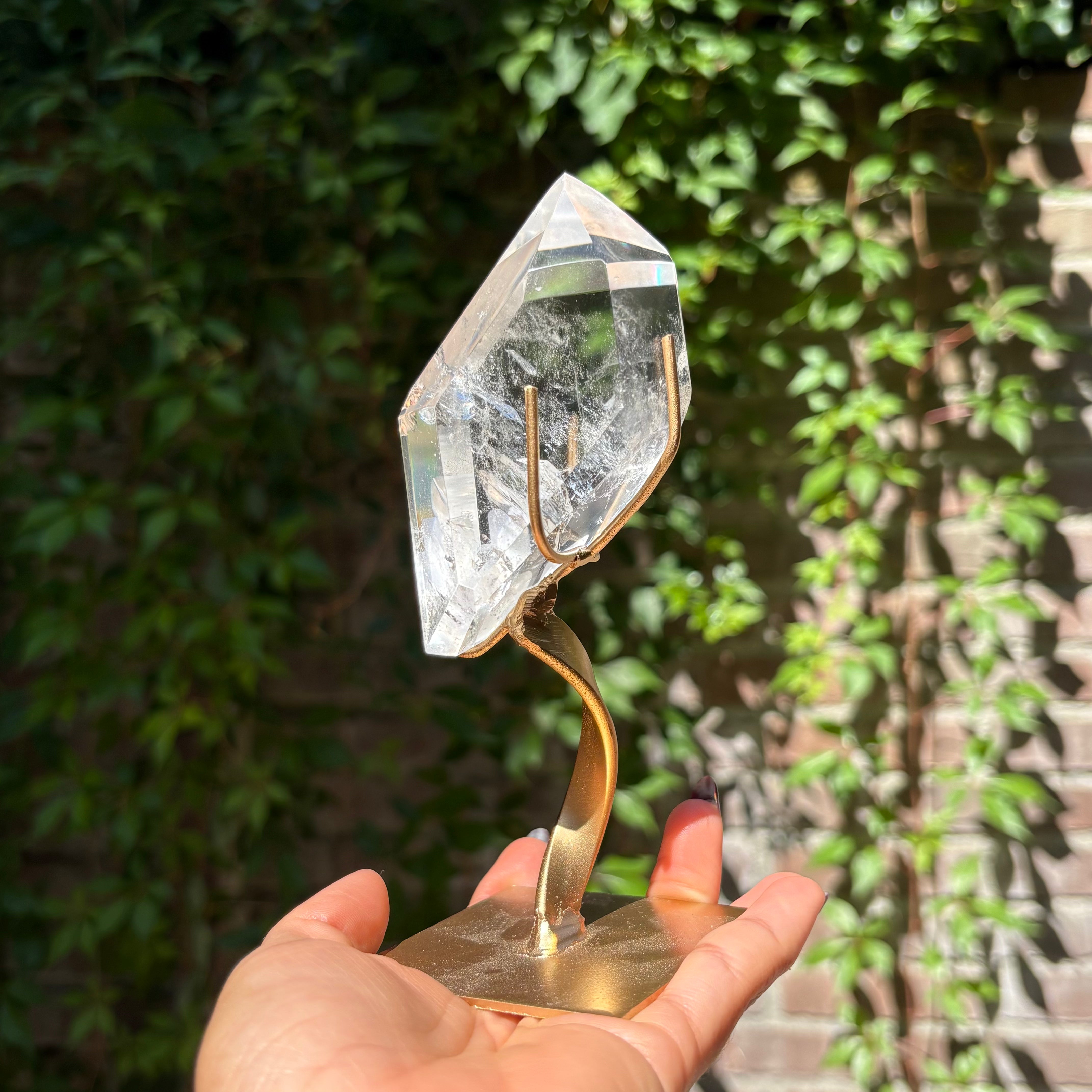 Clear Quartz Point on Stand