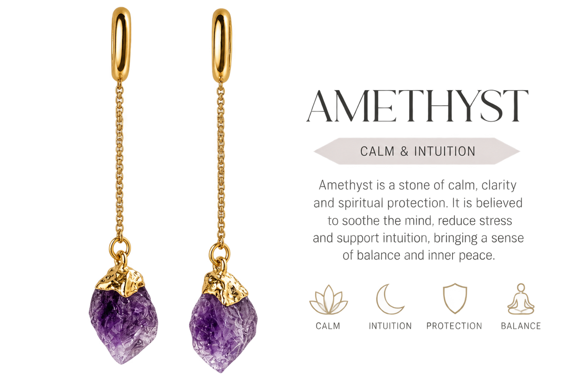 Amethyst - Durchzieher - Vergoldet