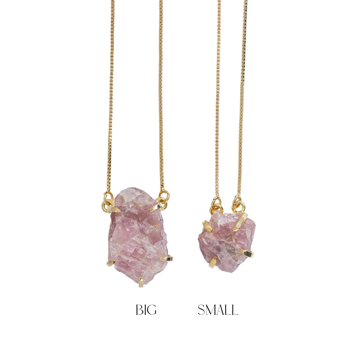 Small Pink Tourmaline - Lollipop Necklace - Gold Plated