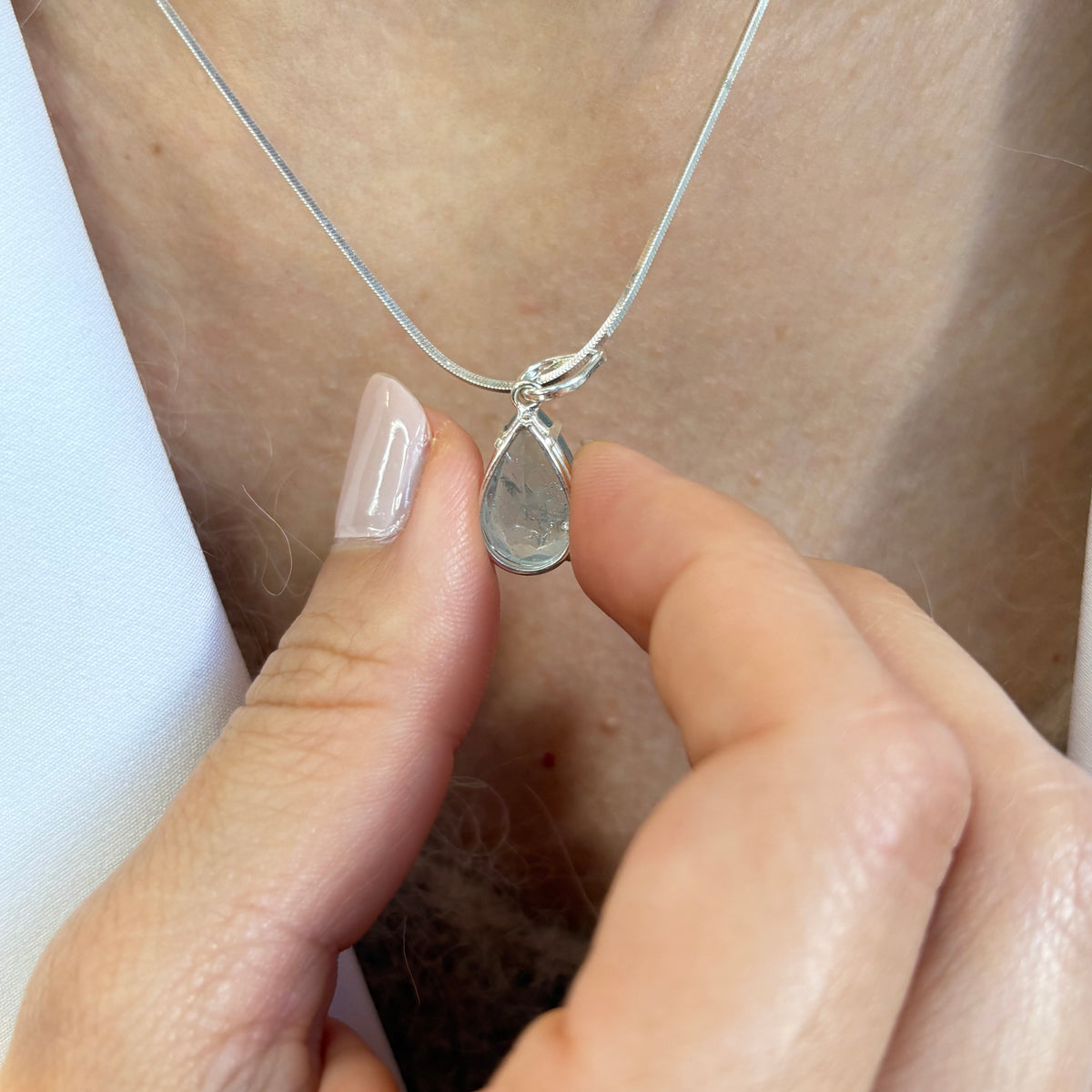 Aquamarine Ocean Whisper Small Drop Pendant - Limited Edition