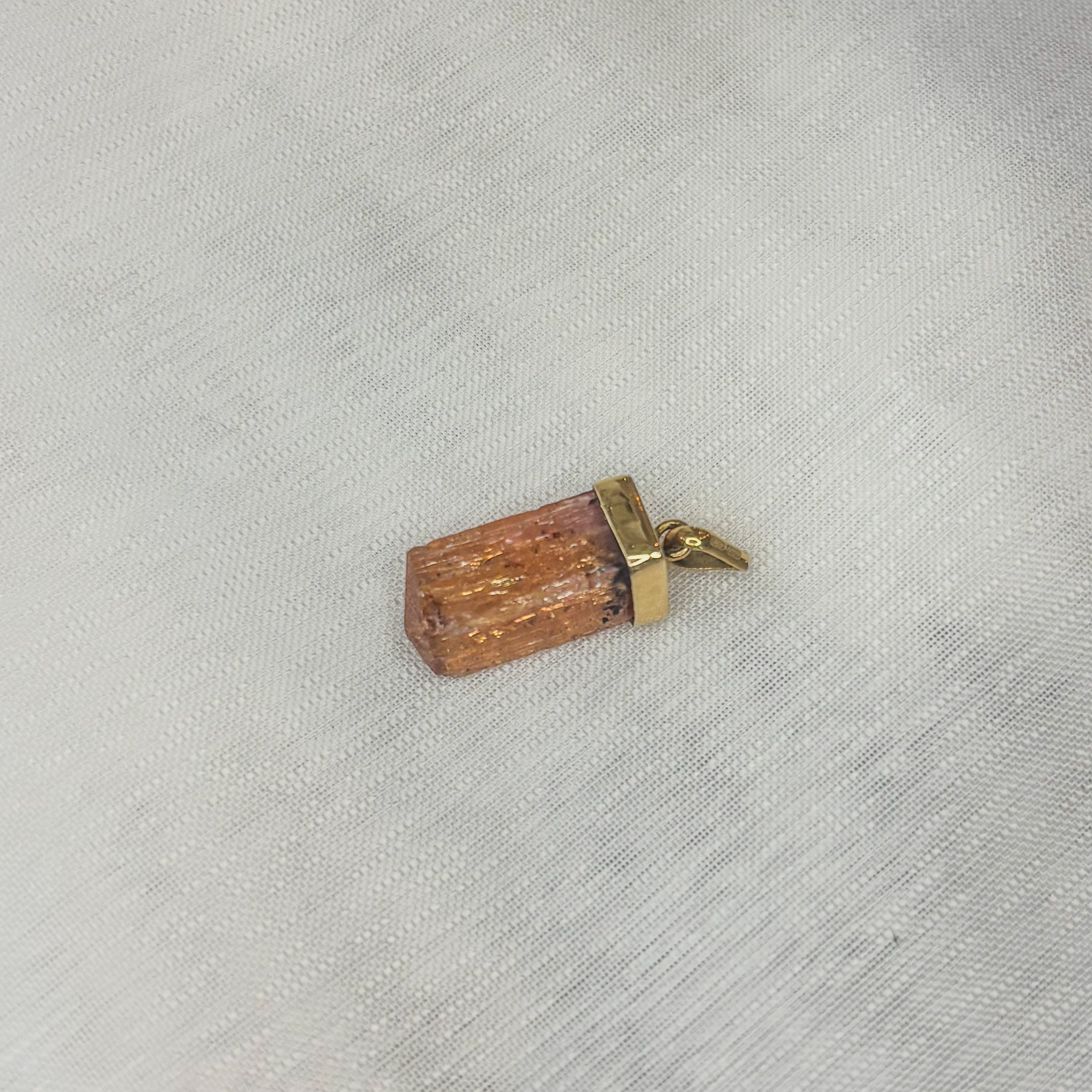 Imperial Topaz Pendant - Solid Gold 14k