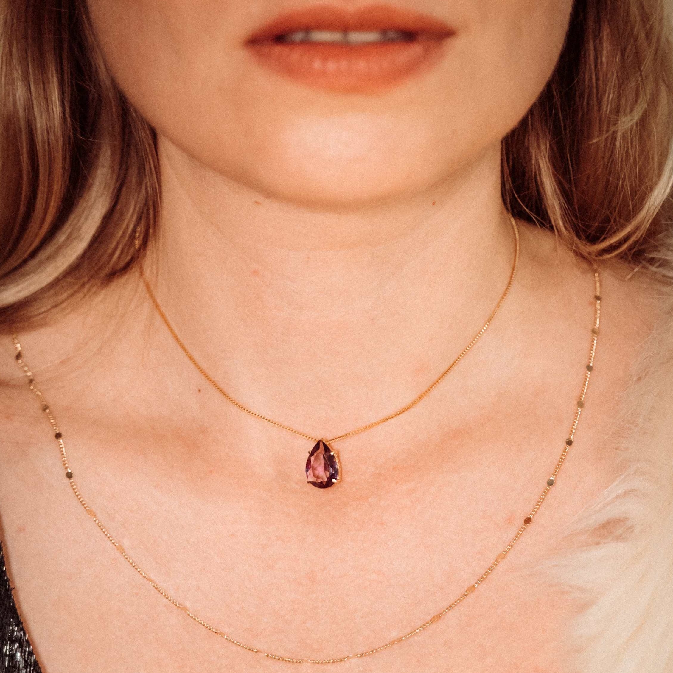 Various Stones - Drop of Heaven - Necklace - Gold Plated