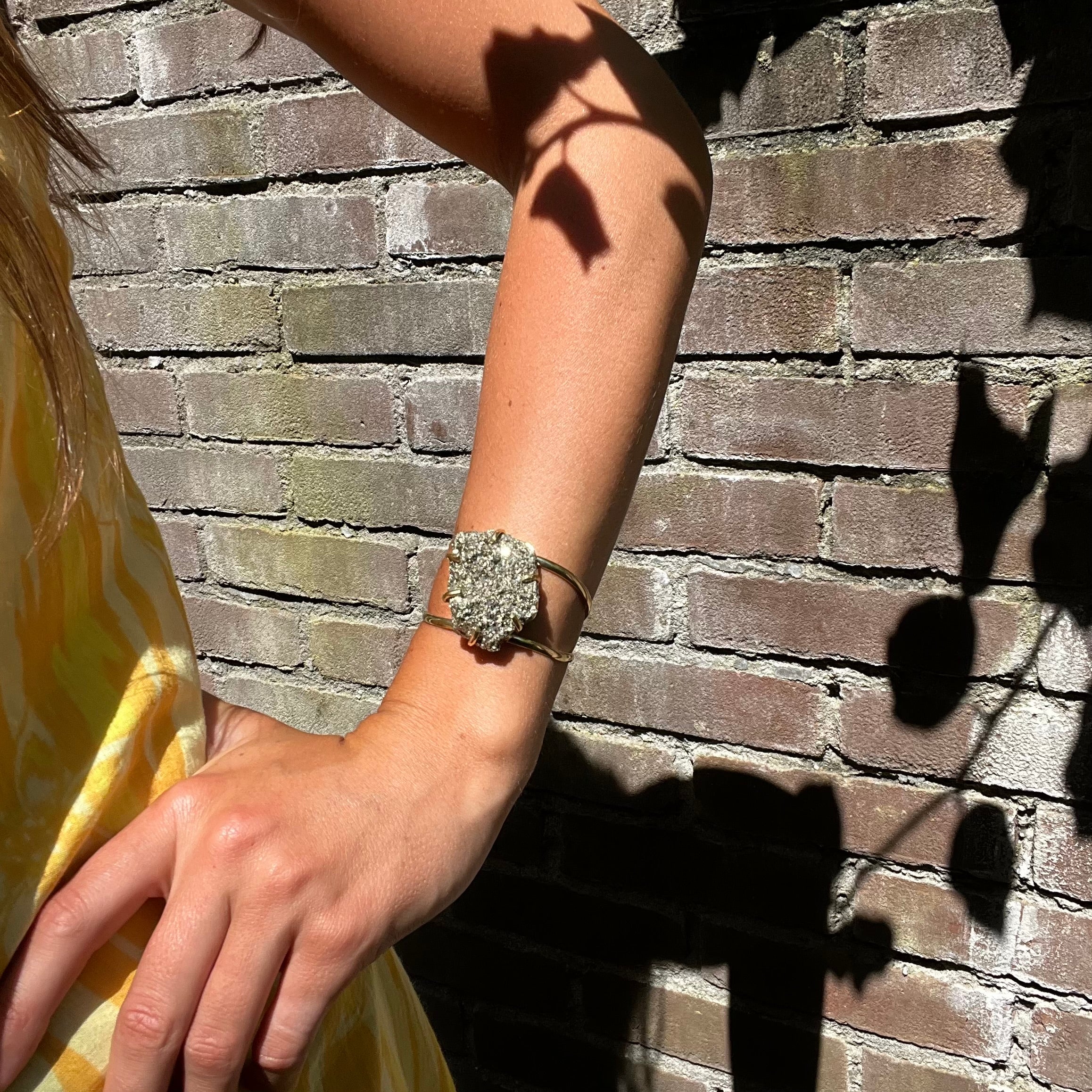 Pyrite Bracelet- Gold Plated