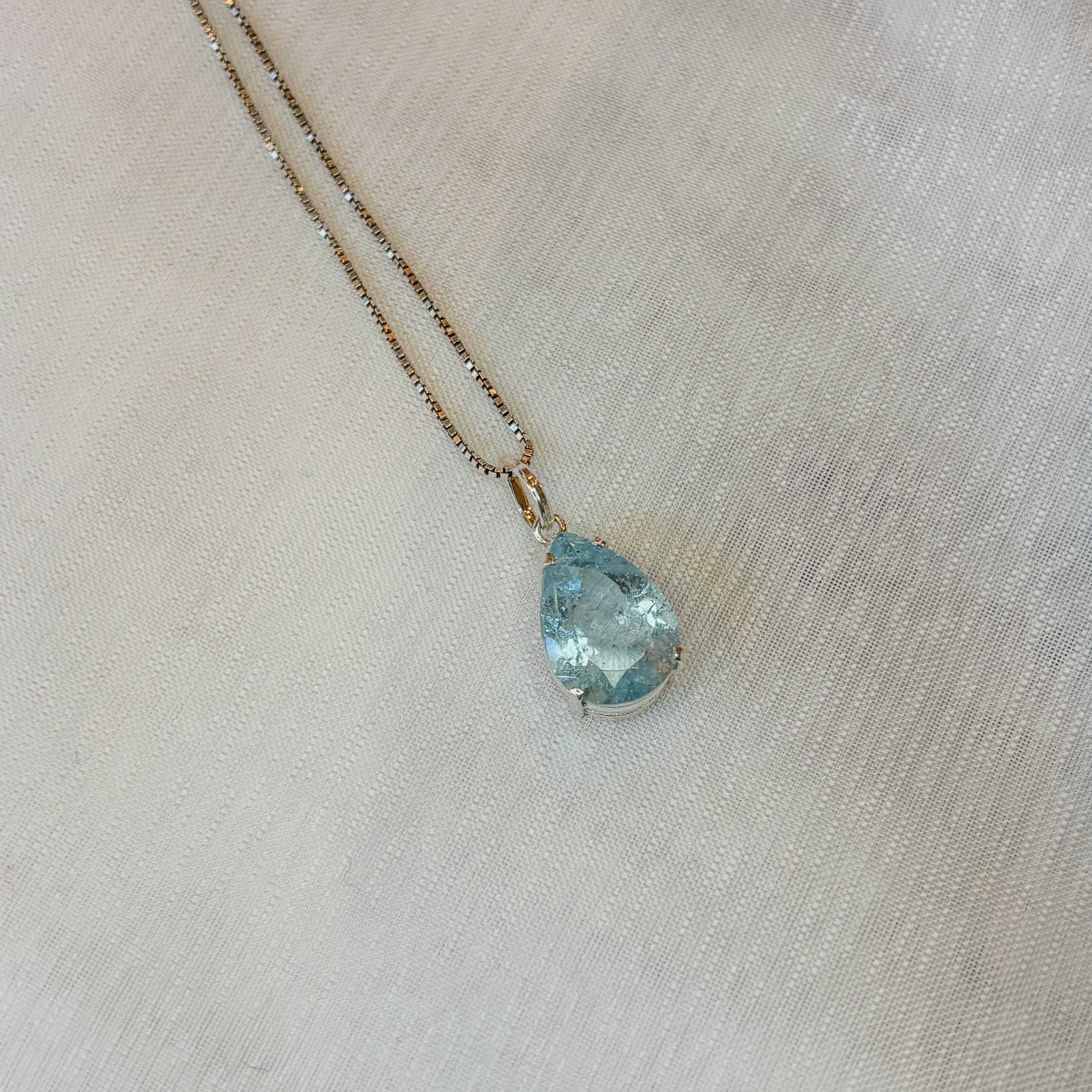 Aquamarine Ocean Whisper Drop Pendant - Limited Edition