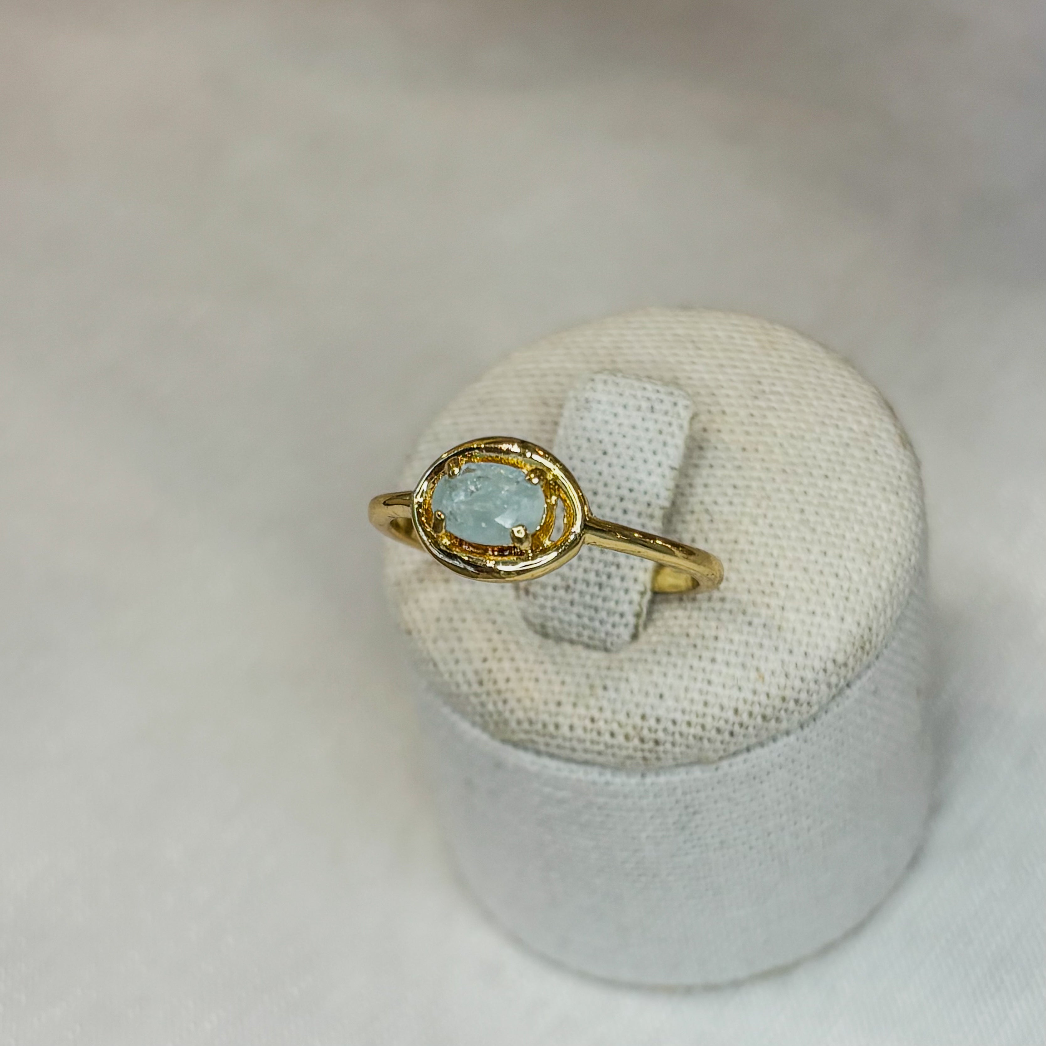 Aquamarine Inner Self Ring - Gold Plated