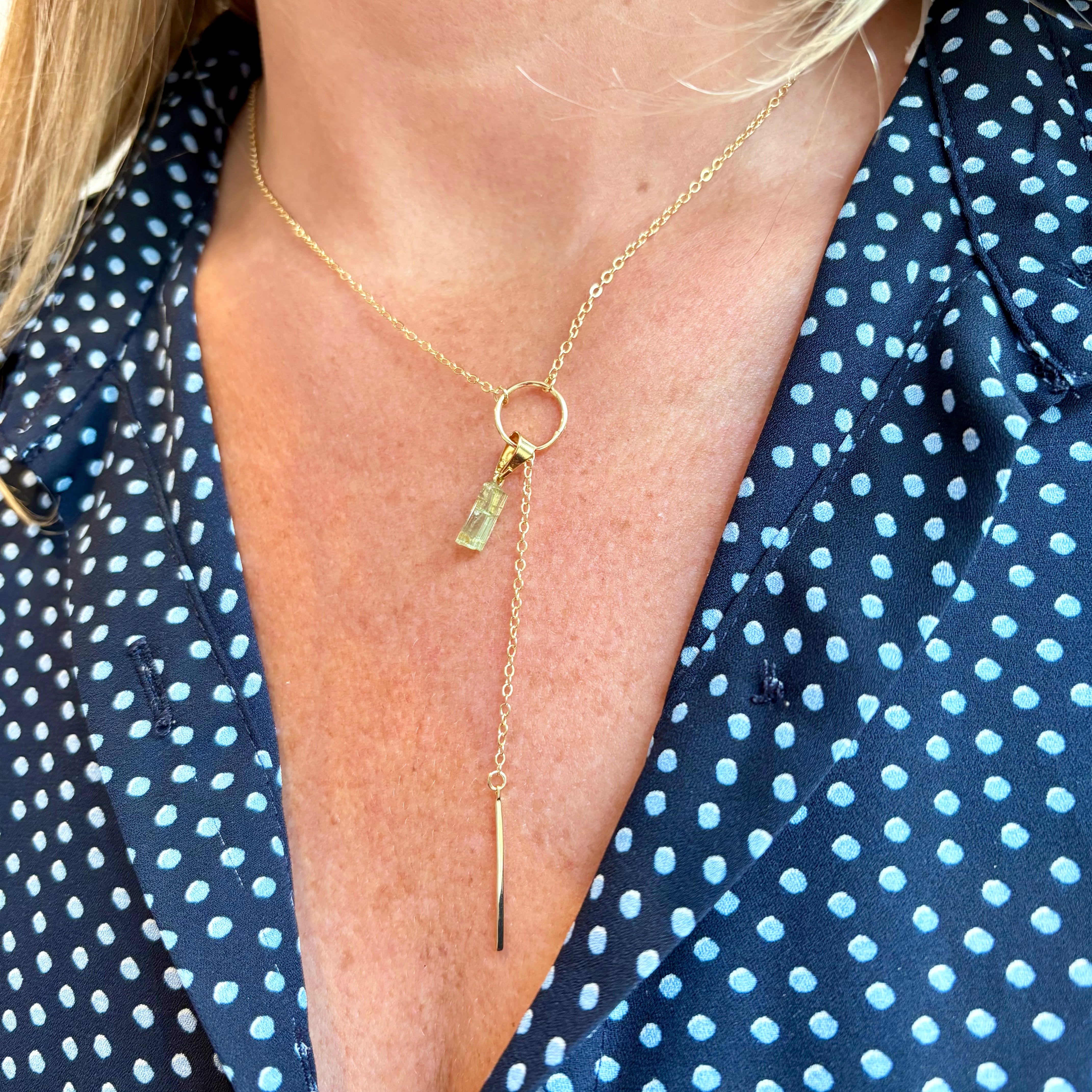 Green Tourmaline - Pristine Necklace - Gold Plated