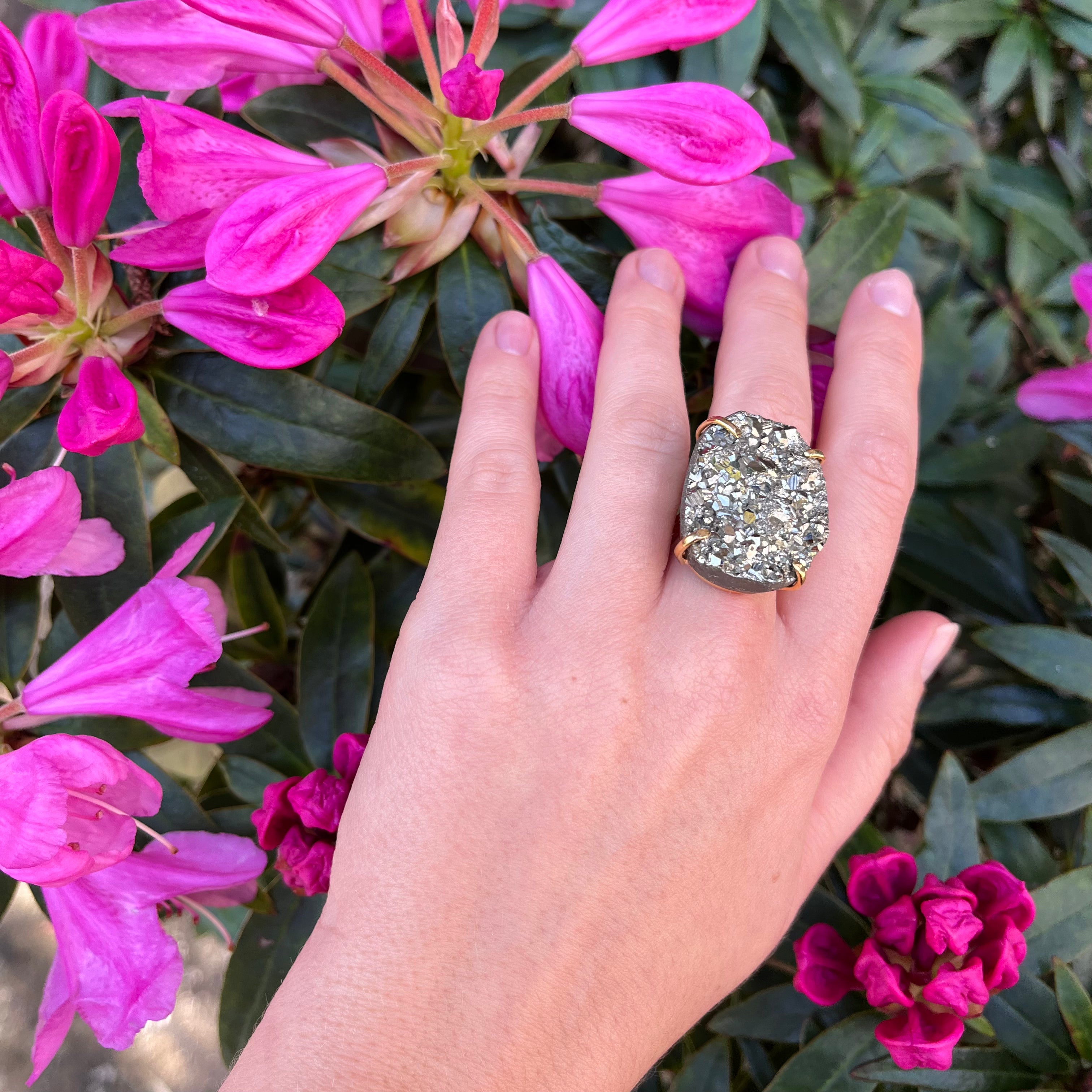 Pyrite - Ring - Gold Plated - XXL