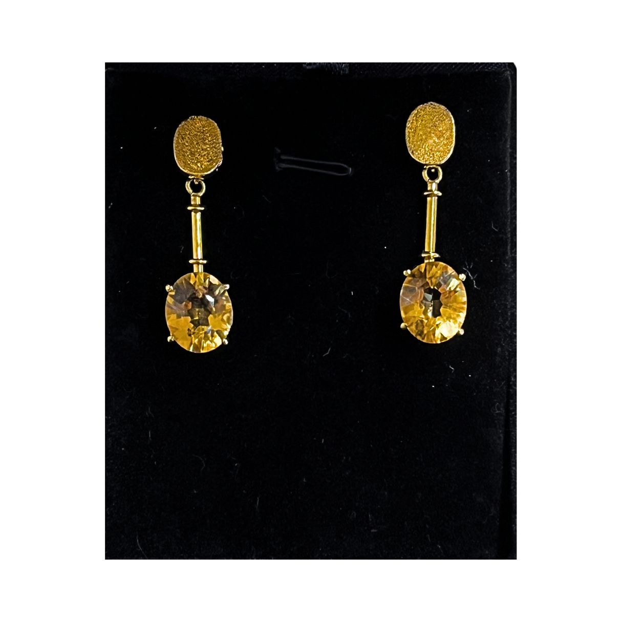 Citrine - Dangling Earring - 14k Solid Gold